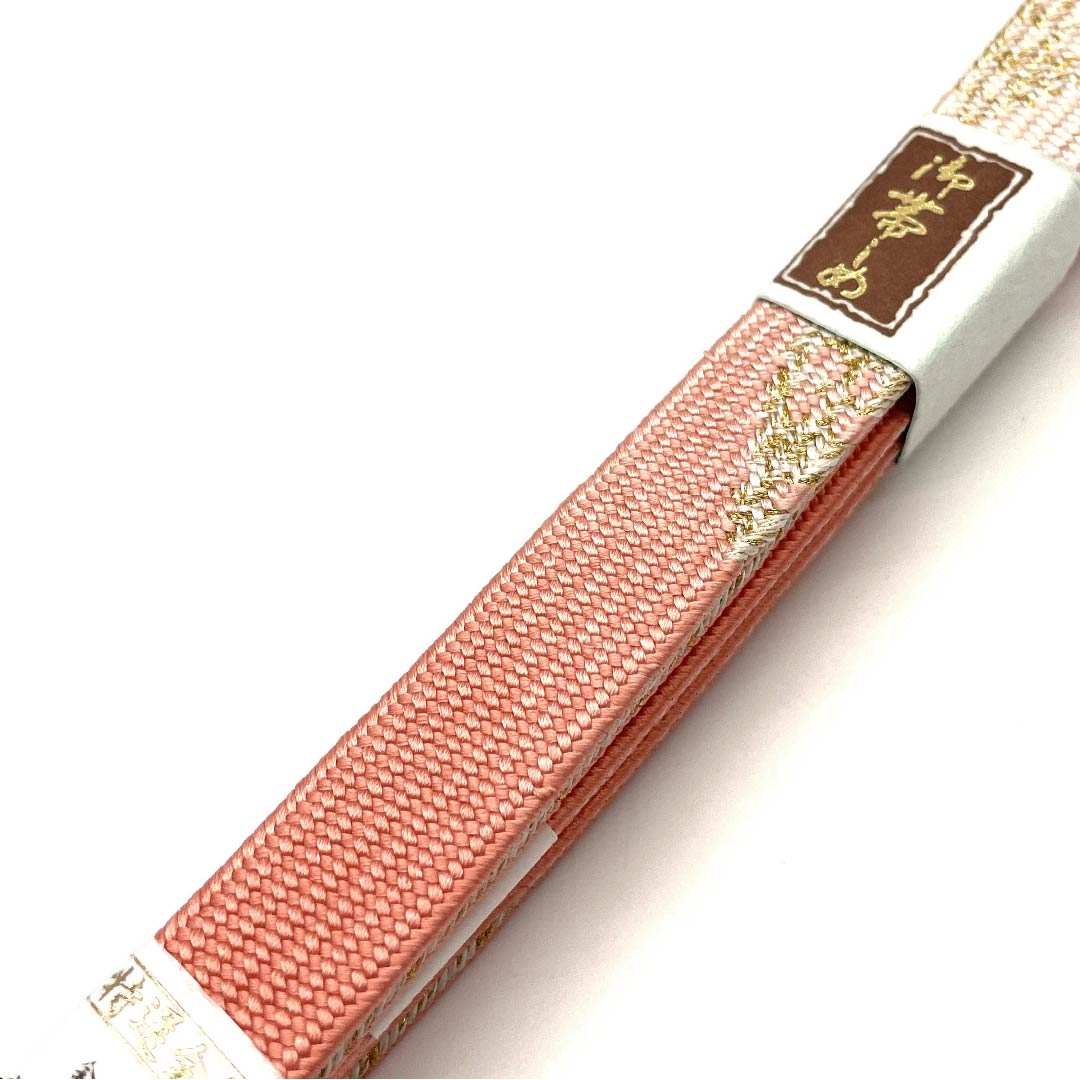 （新古品） 帯締め 正絹 四分紐 洗朱色（あらいしゅいろ） 特選金銀糸 金属糸使用 新古品 長さ約159cm 幅約1.5cm セミフォーマル Sランク 橙系 1135001072926