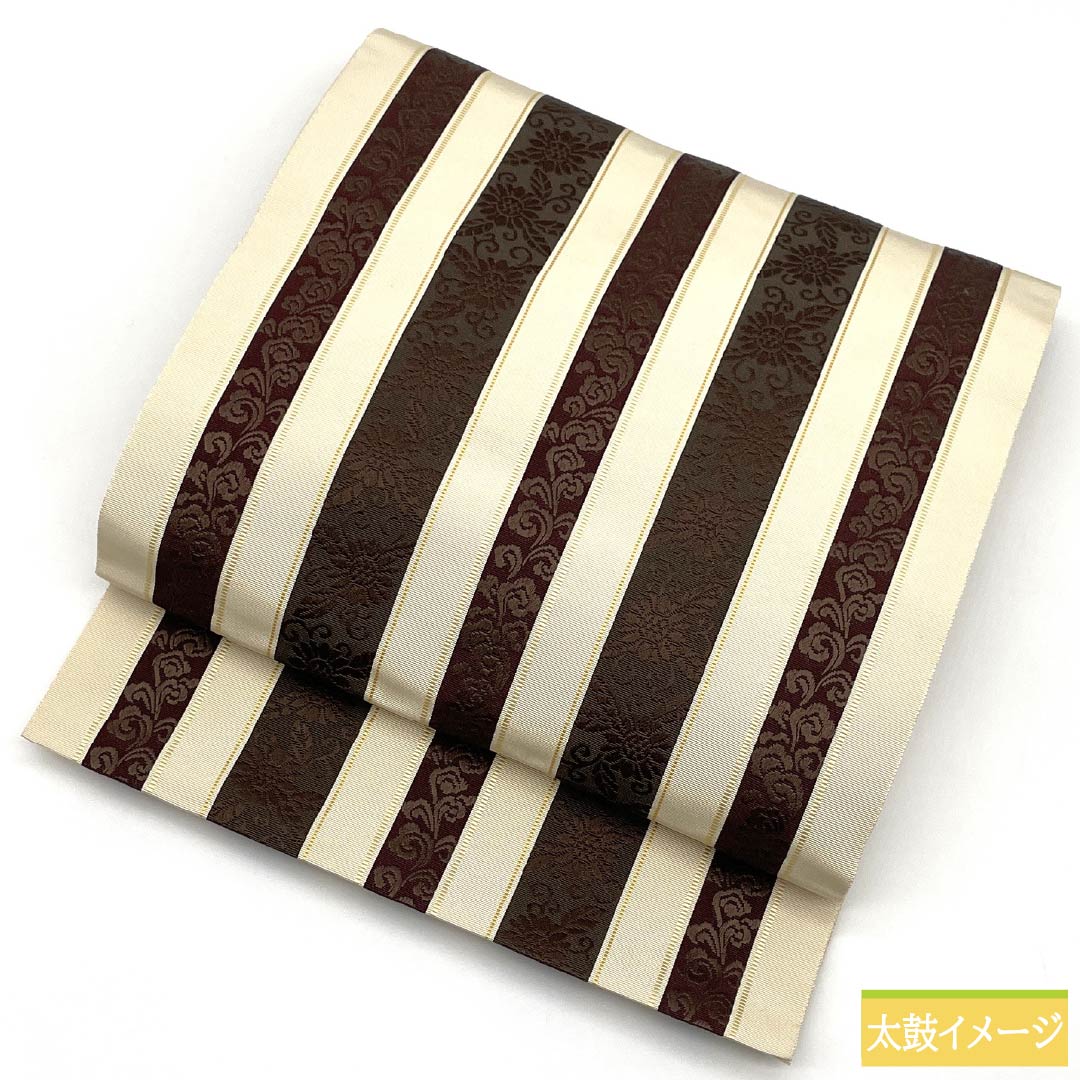 Nagoya Obi, Pure Silk, S-Rank, Off-White, Hakata-ori, Sennen Kobo, Akiko Suga, Length: 380cm, Full Length, Casual, Cream, 1124010462415, Pine Needle Pattern