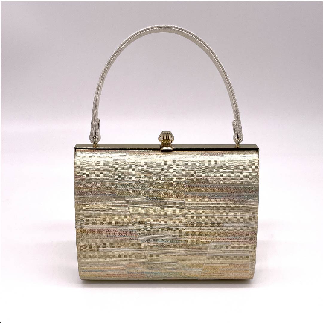 Formal Japanese style bag, gold, stripes, classic pattern, simple, gold, S rank, 113900029221