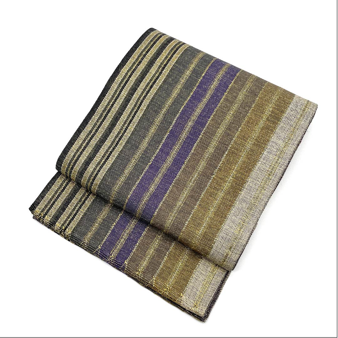 Fukuro Obi with Geometric Pattern, Made by Hinaya, Length 447cm, Pure Silk, S Rank, Full Length, Casual, Gradient Style, 1123005622399