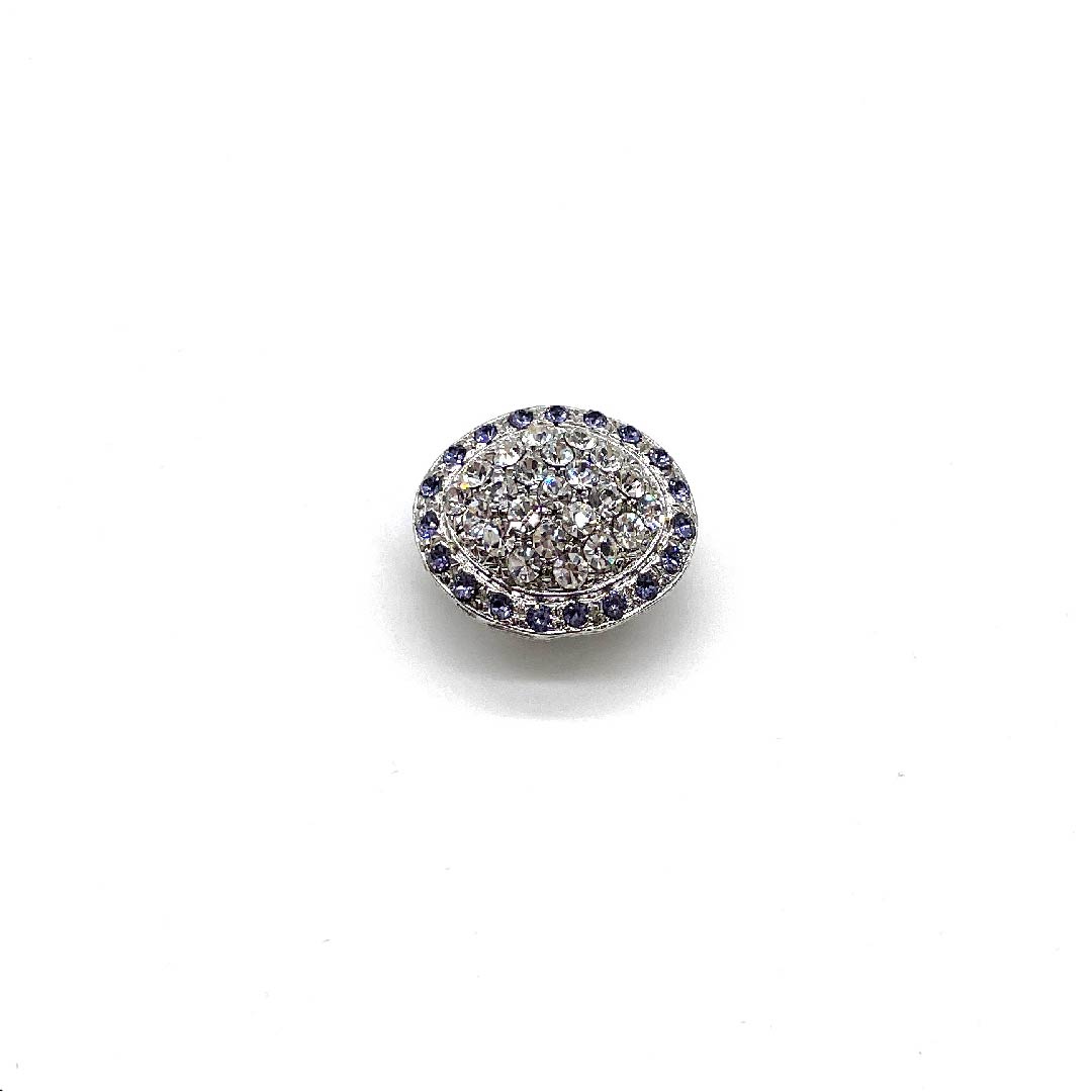 (New old stock) Obi clasp, glass, casual, Swarovski, oval, length approx. 2cm, width approx. 2.5cm, S rank, silver, 1137000982922