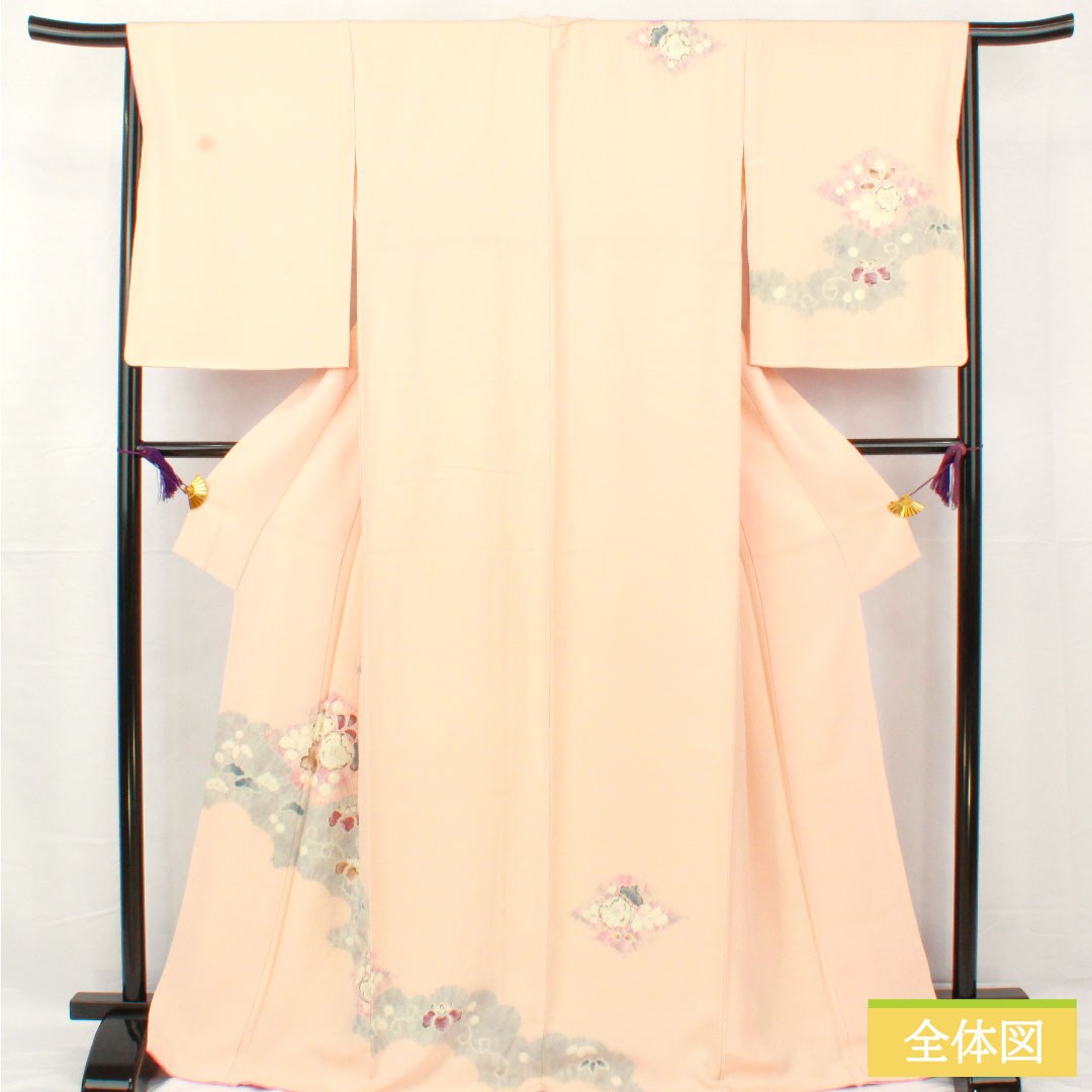 訪問着 正絹 袷 身丈158cm 裄丈67cm 乙女色（おとめいろ） 京友禅 辻ヶ花 Sランク ピンク系 1112005192313