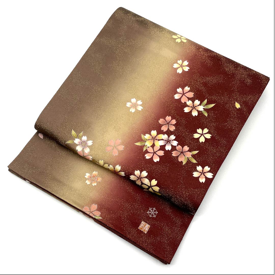 Fukuro Obi Dyed Obi Cherry Blossom Arai Yoshikaze Obi Length 468cm Pure Silk A Rank Six-way Semi-formal Gradient 1123005893499