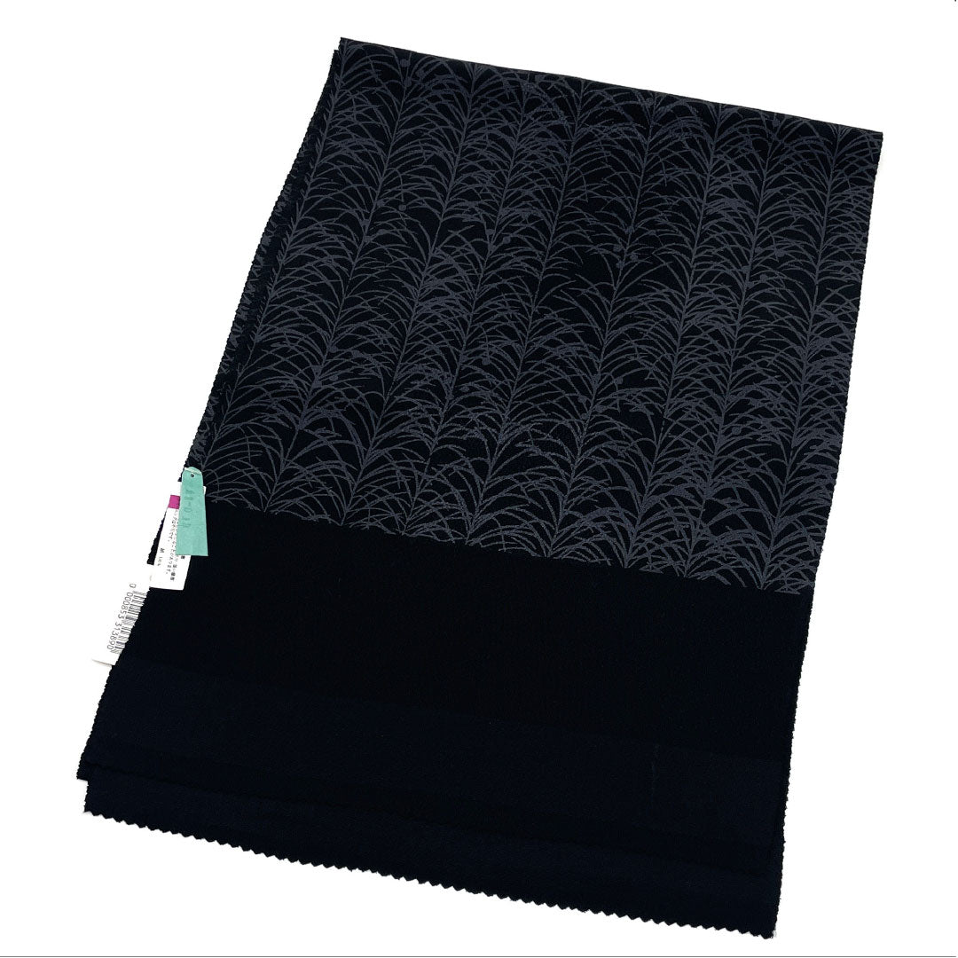 (Like new) Pure silk obiage, semi-formal, black, classic pine pattern, length approximately 176cm, width approximately 30cm, black, product number 1136001671910