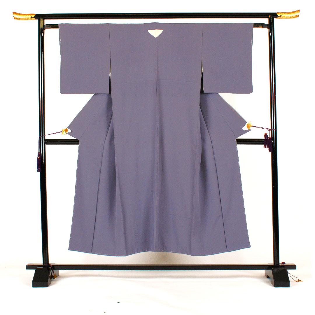 Plain color, vegetable dye, Katabamimon, Length 151cm, Sleeve length 62cm, Lined, Pure silk, S rank, Purple, 1114000202120