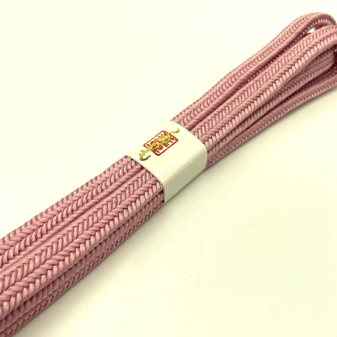 （新古品） 帯締め 正絹  一斤染色（いっこんぞめいろ） 冠組 新古品 長さ約159cm 幅約1cm セミフォーマル NEWランク ピンク系 1135003651313