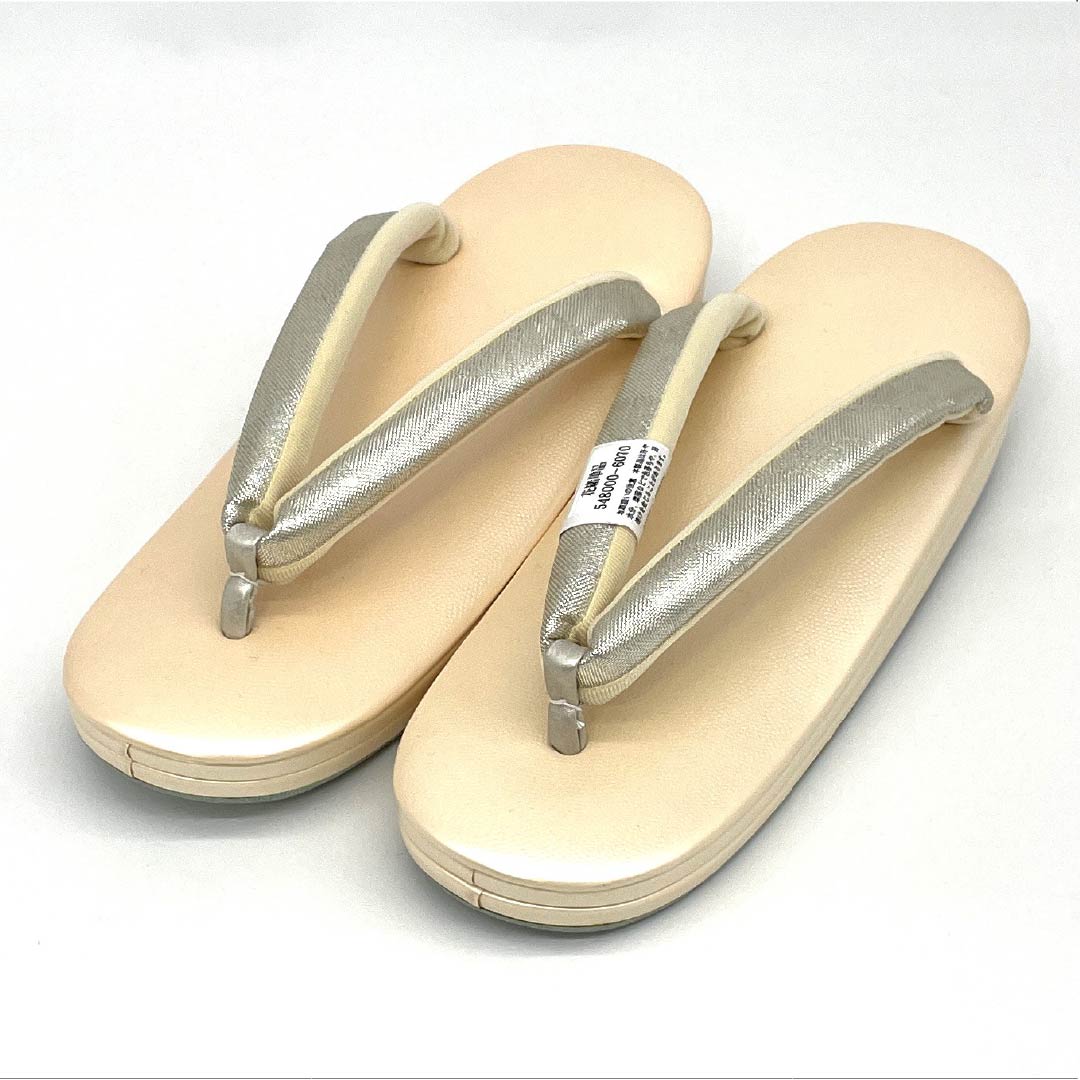 (Like New) Semi-Formal Zori Sandals, Synthetic Leather, Solid Shark Skin, Triple Sole, Length 23.5cm, Size M, Pink, Product Code: 1122001421313