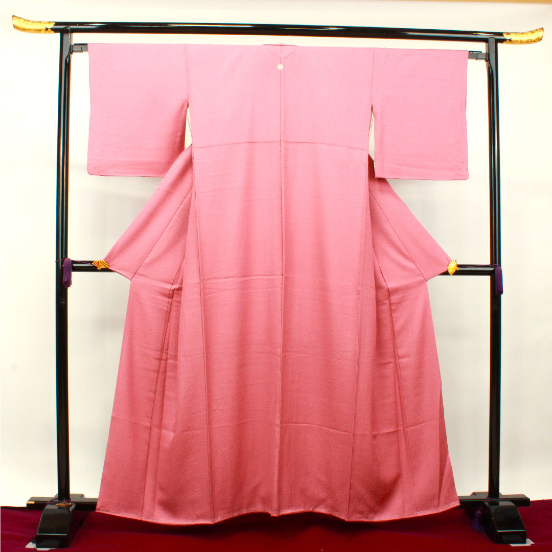Plain color, pure silk, medium crimson color, circle with quince, length 159cm, sleeve length 65.5cm, lined, S rank, pink 1114000972313
