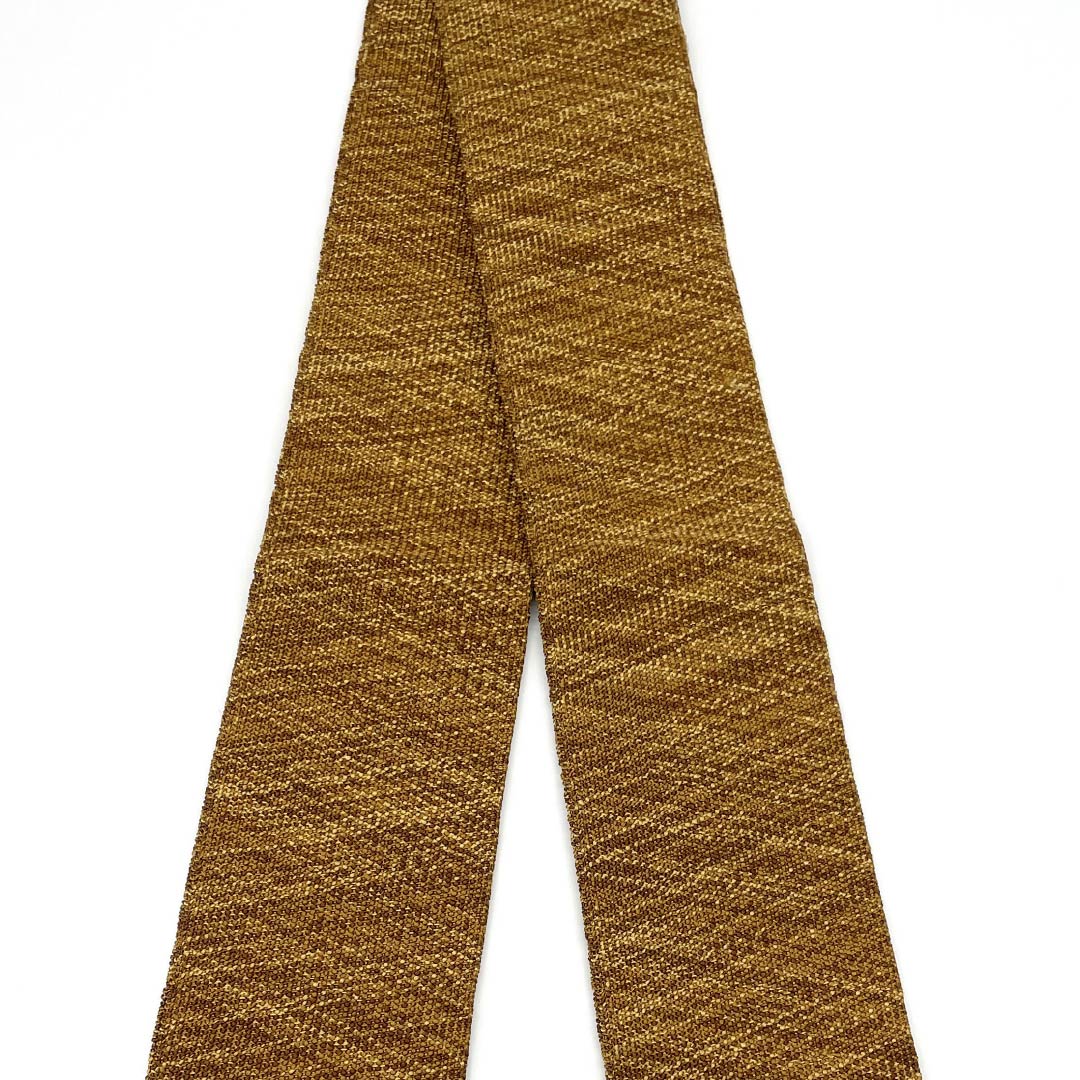 （未仕立）角帯 正絹 黄唐茶色（きからちゃいろ） 幾何学模様 帯丈432cm 幅9cm Sランク 茶系 1134000432914