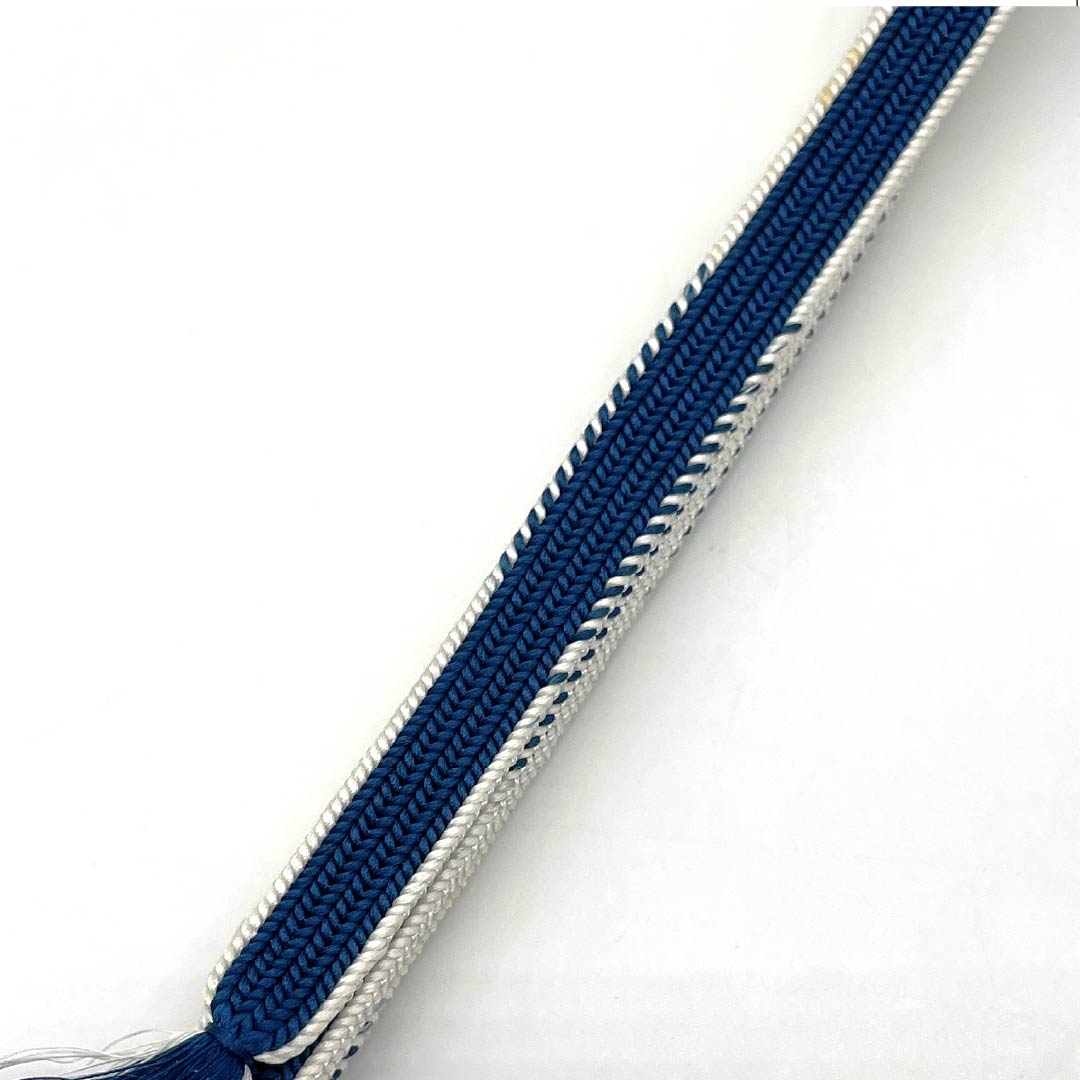 (Like new) Silk Obijime (Sash Band) in Indigo Blue, Simple Style, Approximately 155cm Long, 1.4cm Wide, Casual, Blue, Item Number: 1135004691317
