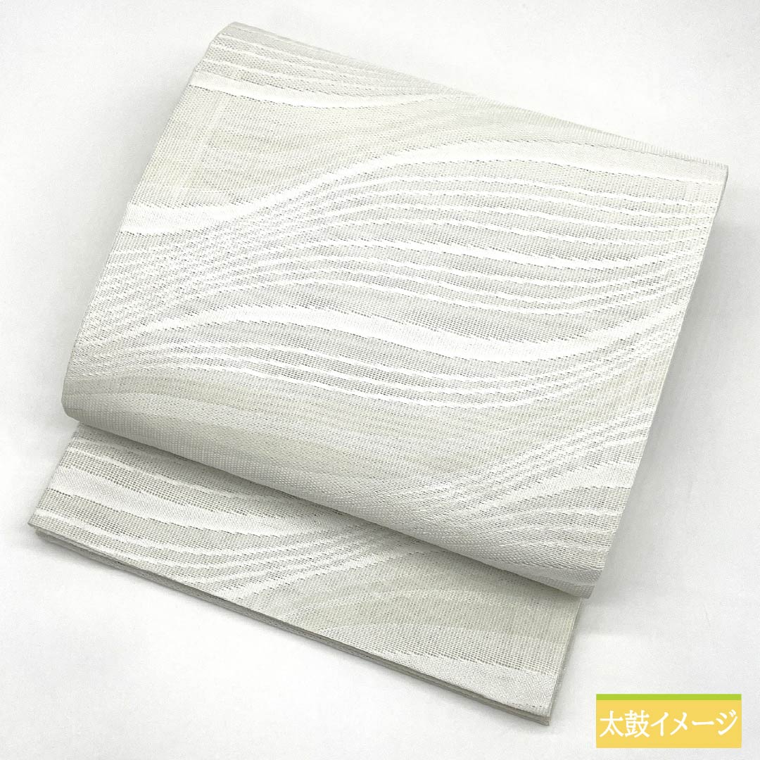 (Kyobukuro obi) Nagoya obi Polyester S-rank Unohanairo (Deutzia flower color) Summer obi Kyobukuro obi Abstract pattern Obi length 364cm Fully patterned Semi-formal White 1124011312311 Open-ended
