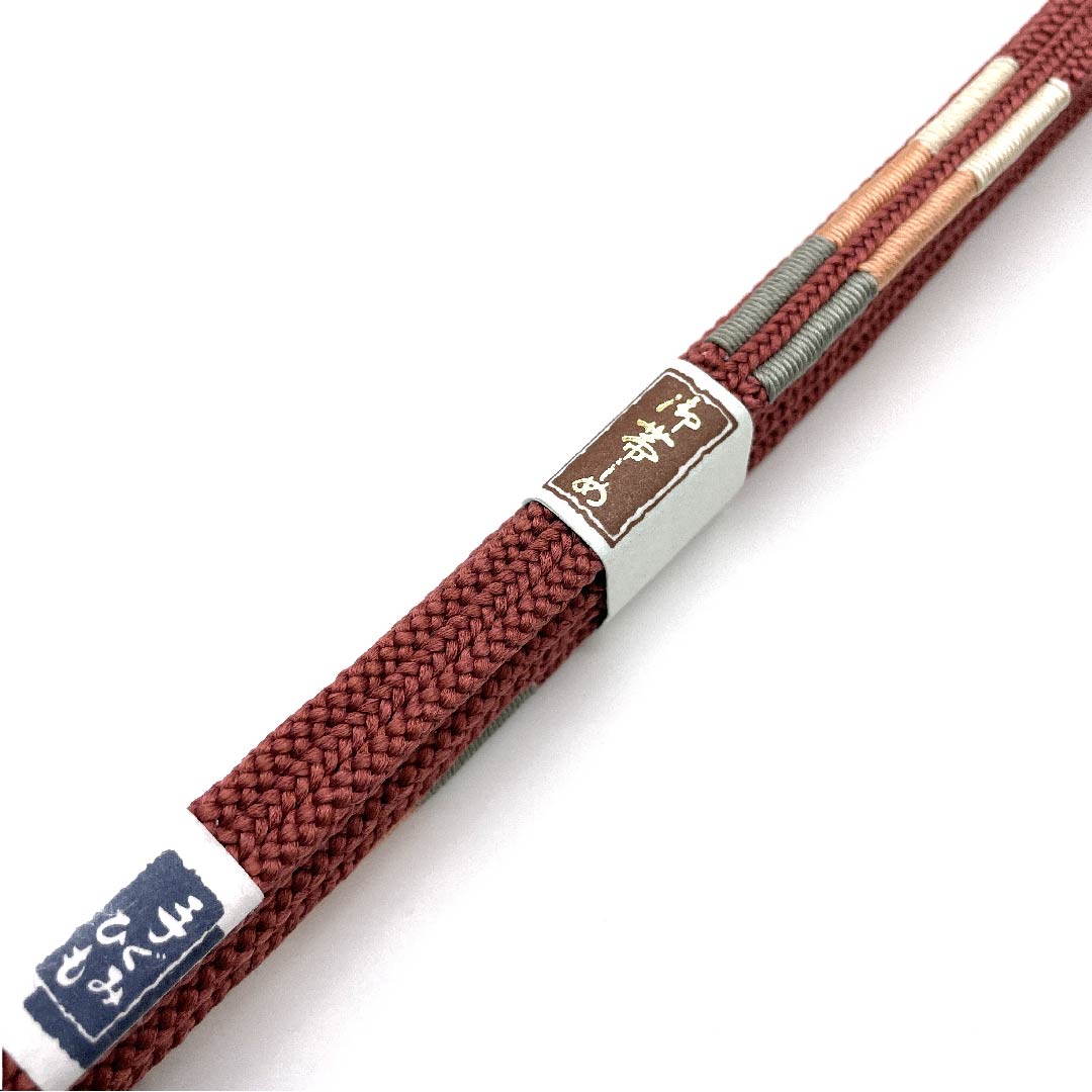 （新古品） 帯締め 正絹 四分紐 長春色（ちょうしゅんいろ） 手組紐 新古品  長さ約168cm 幅約1cm カジュアル Sランク ピンク系 1135001672913