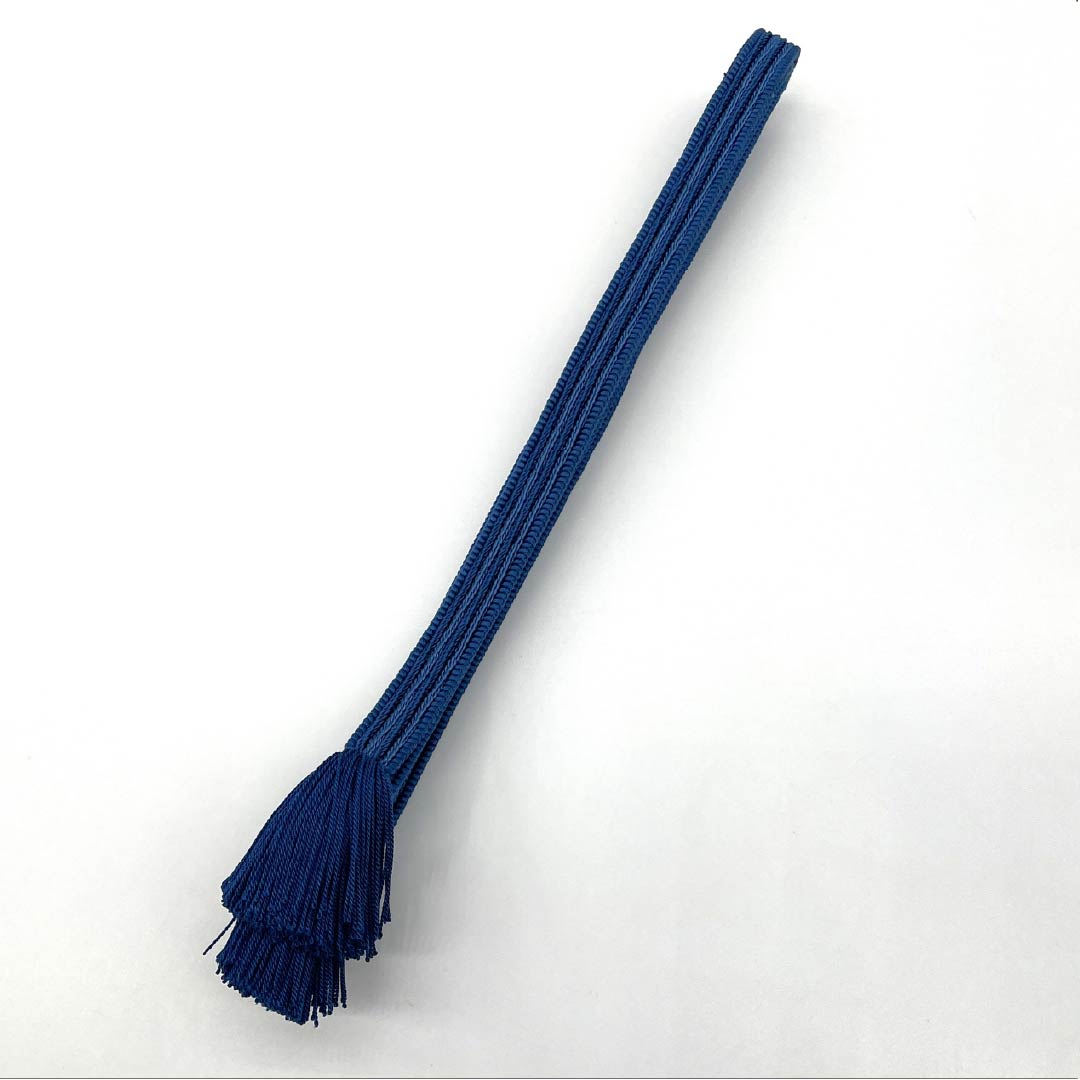 帯締め 正絹 Sランク  碧瑠璃色（へきるりいろ） 平組 撚り房  長さ約167cm 幅約1.5cm セミフォーマル 紺系 1135006082318