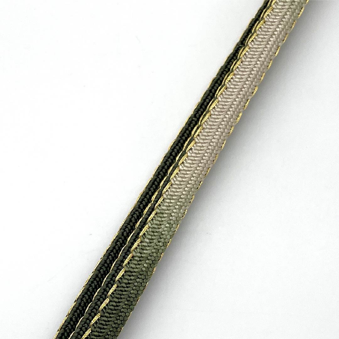 (新品)帯締め 正絹 NEWランク 鈍色（にびいろ） 平田組紐 耳角朝遊玄染 撚り房 長さ約170cm 幅約1.4cm セミフォーマル 緑系 1135005071419