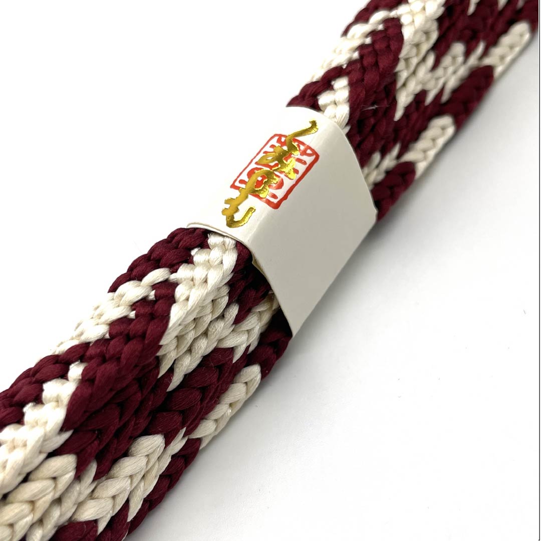 Obijime (silk obi) - quarter cord, reddish purple, arrow feather pattern, bicolor, length 162cm, width 1.2cm, casual, S rank, brown, 1135003162314