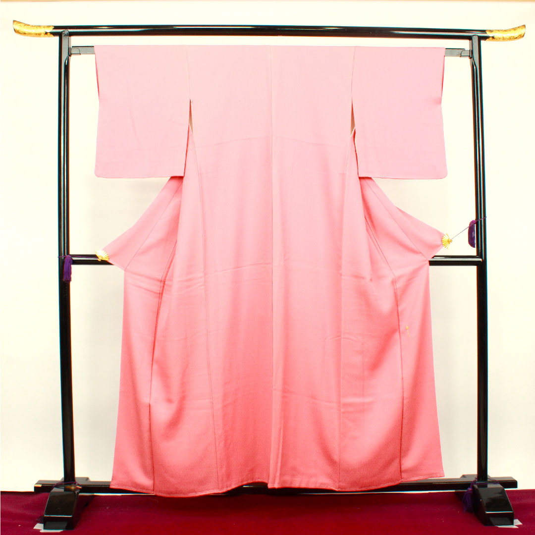 Solid color, Choshun color, Chrysanthemum, Double-layered Katabami, Length 153.5cm, Sleeve length 61cm, Lined, Pure silk, A rank, Pink, 1114000593213