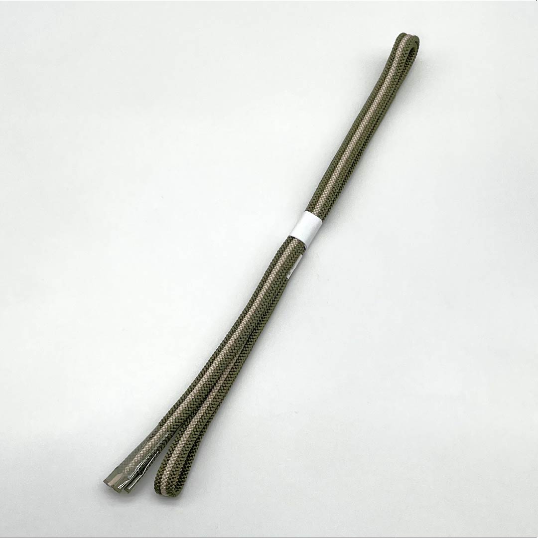 (新品)帯締め 正絹 NEWランク 四分紐 蜷色（にないろ） 帯留め用 縞  長さ約140cm 幅約1.2cm カジュアル 緑系 1135005851319