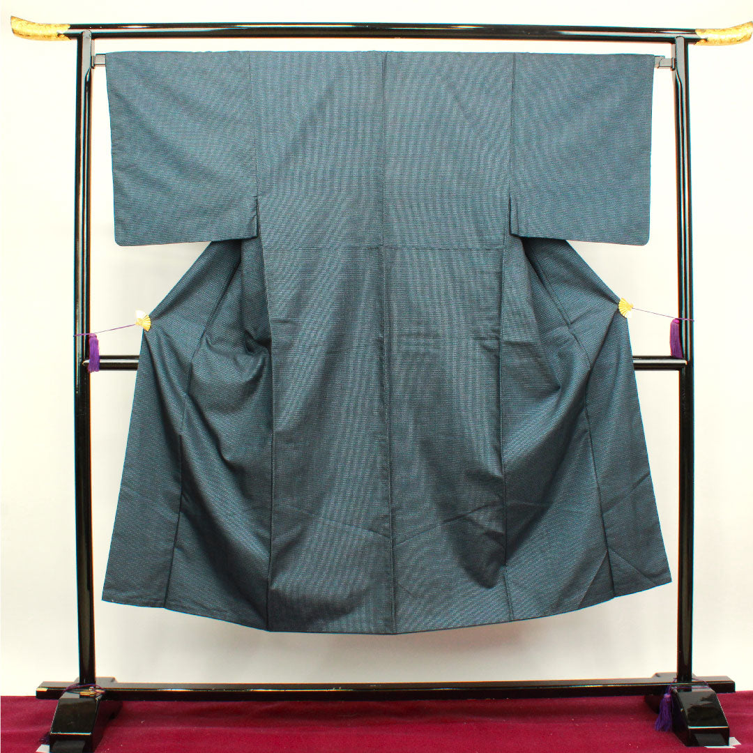 Men's, Length 142.5cm, Oshima Tsumugi, 100% Tortoiseshell, Pure Silk, A Rank, Lined, Navy Blue, 1119000573418