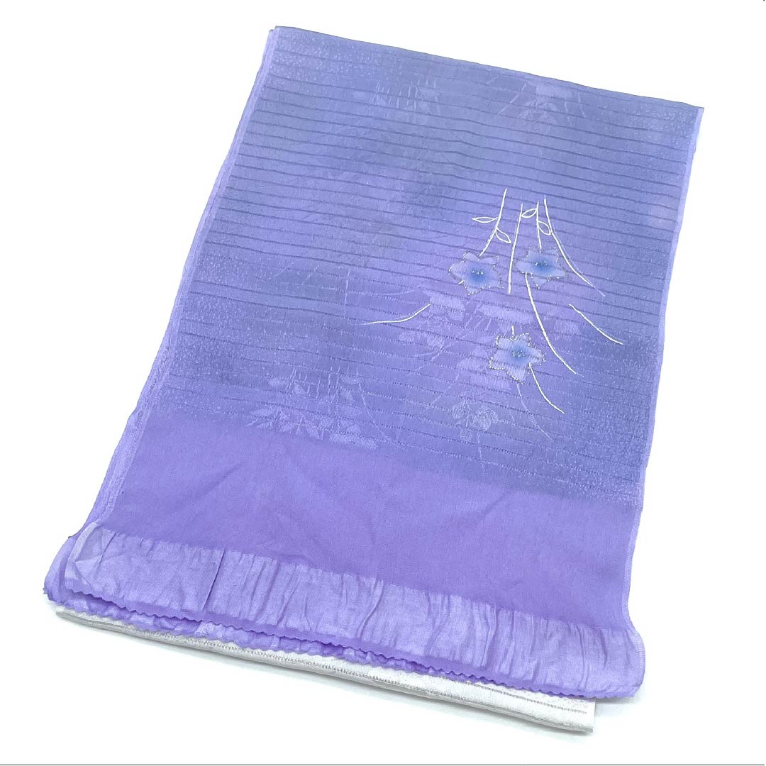 Obiage Silk S-rank Semi-formal Wisteria (fujiiro) Blue-wisteria (aofujiiro) Summer Ro Length approx. 163cm Width approx. 27cm Purple series 1136004742920