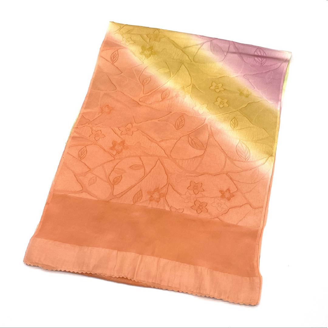 Obiage Silk A Rank Semi-formal Vermillion (Araishu-iro) Gradation Bellflower Length approx. 179cm Width approx. 30cm Pinkish 1136003053913