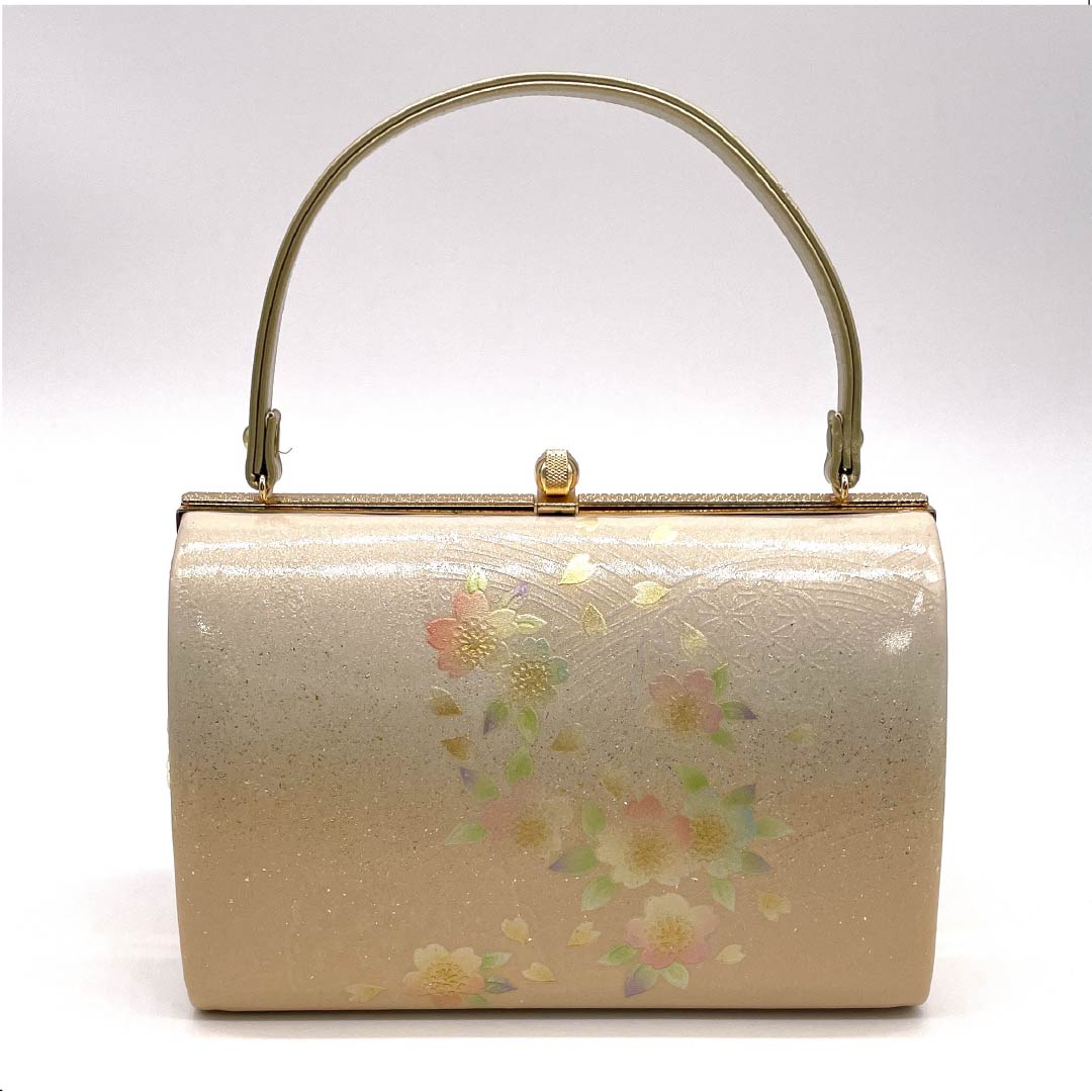 和装バック フォーマル 砥粉色（とのこいろ） 桜 花柄 ベージュ系 Aランク 113900018325