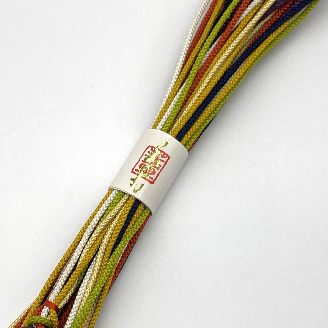 Stylish, colorful obijime (sash band) made of pure silk (S-rank), with twisted tassels, approximately 150cm long and 0.5cm wide. Casual, gradient design. Product number: 1135004922399