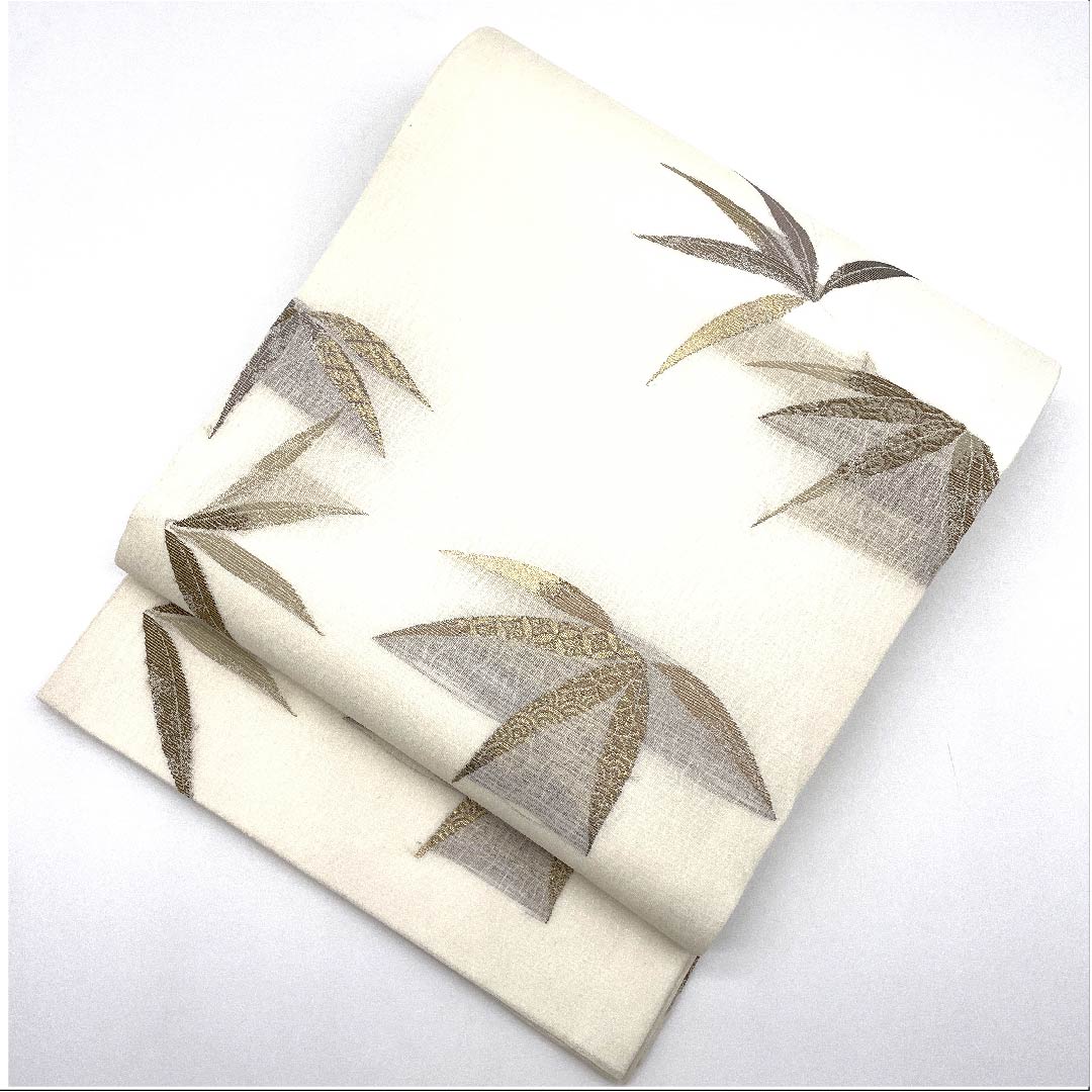 Fukuro Obi (Shinjuiro) Summer Obi (Bamboo) Shippo (Shippo) Length 440cm Pure Silk A Rank Six-way Semi-formal White 1123007463311