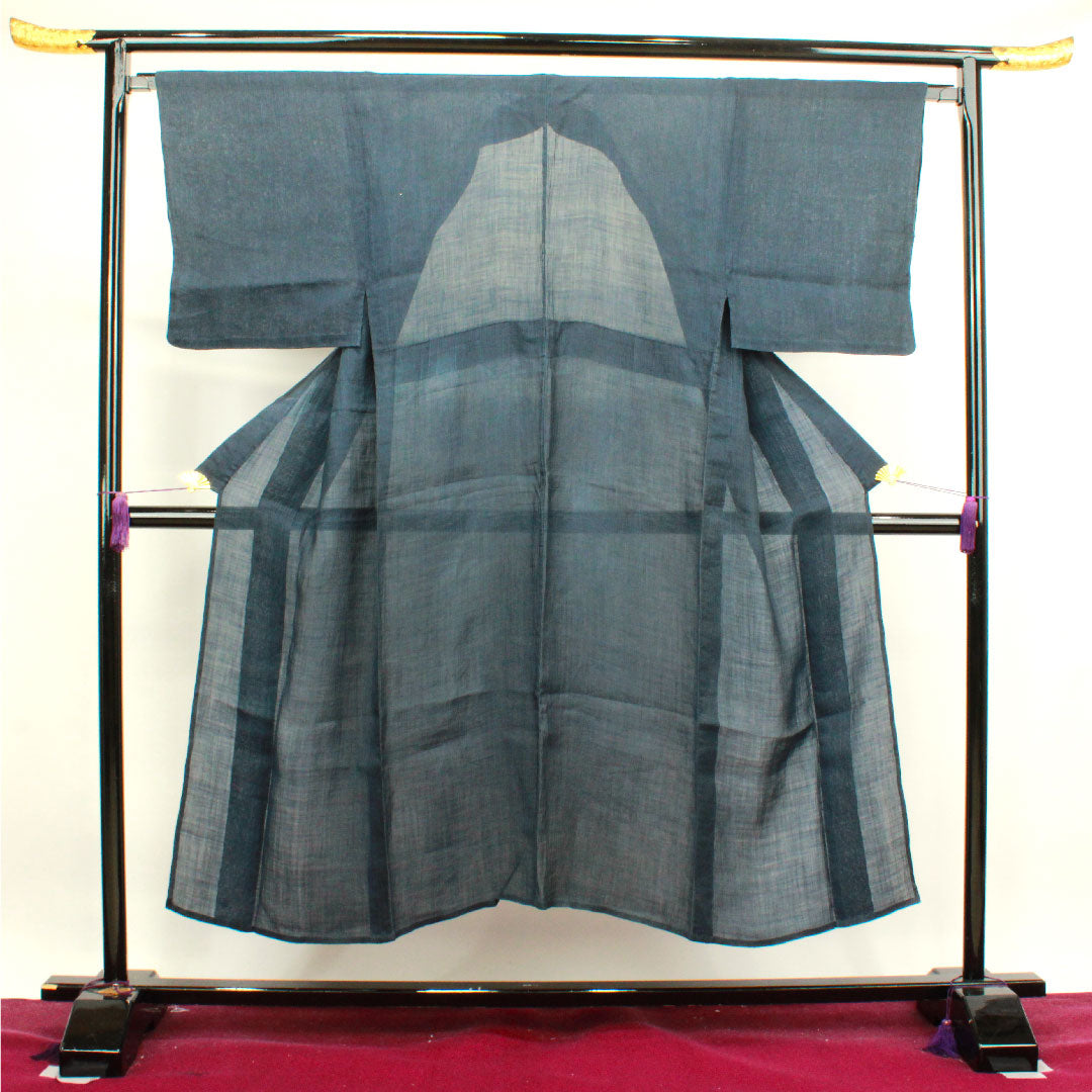 Summer linen men's length 145cm sleeve length 67cm navy blue Ojiya Chijimi gauze B rank navy blue 1132000744118