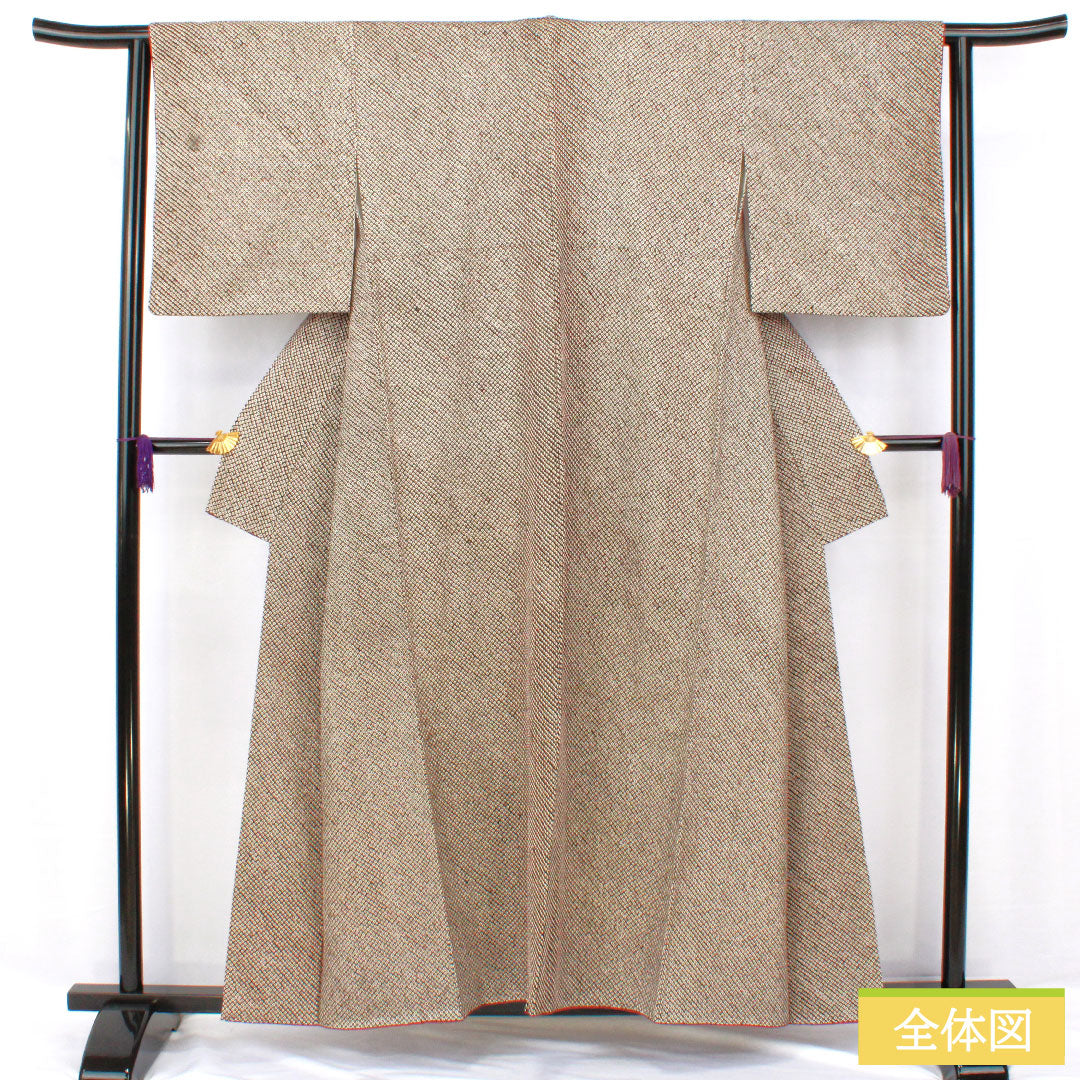 Komon, pure silk, length 156cm, sleeve length 63.5cm, lined, all-dyed, Hikita-dyed, A rank, black, 1115004633310