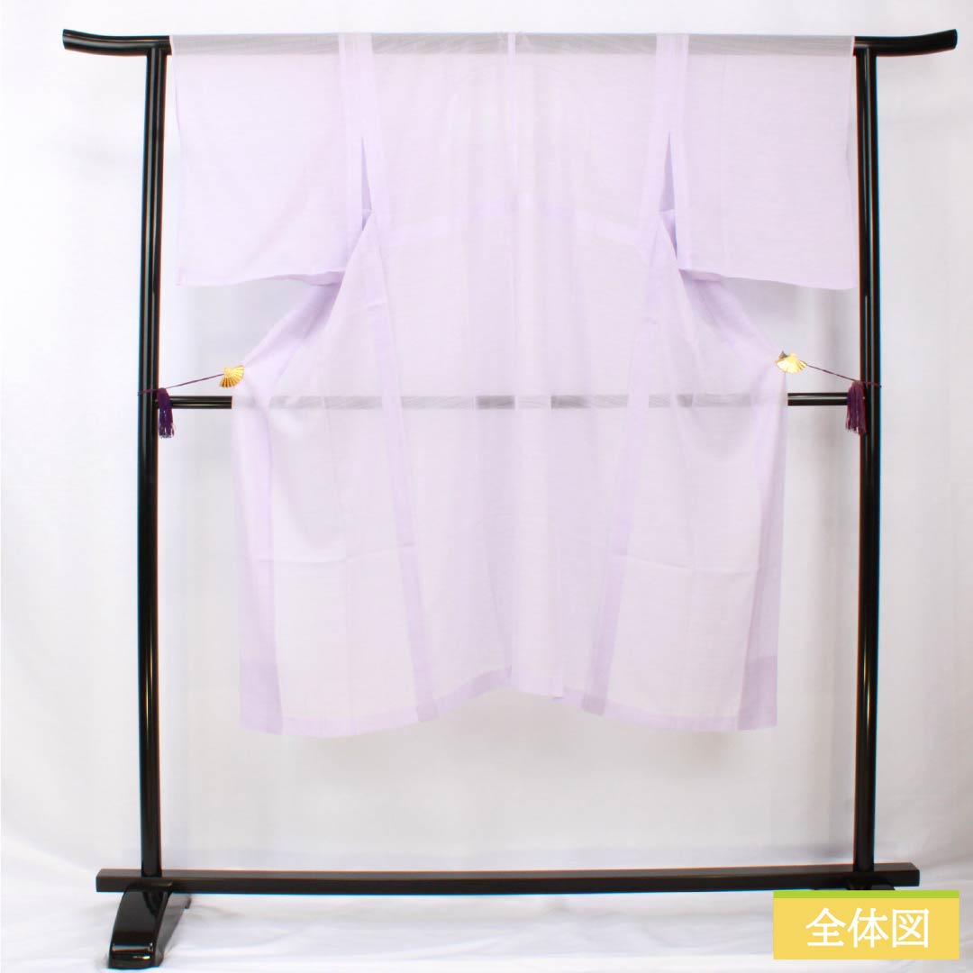 Summer polyester undergarment, length 129cm, sleeve length 65cm, light wisteria color, washable kimono, silk, S rank, purple, 1132002202120