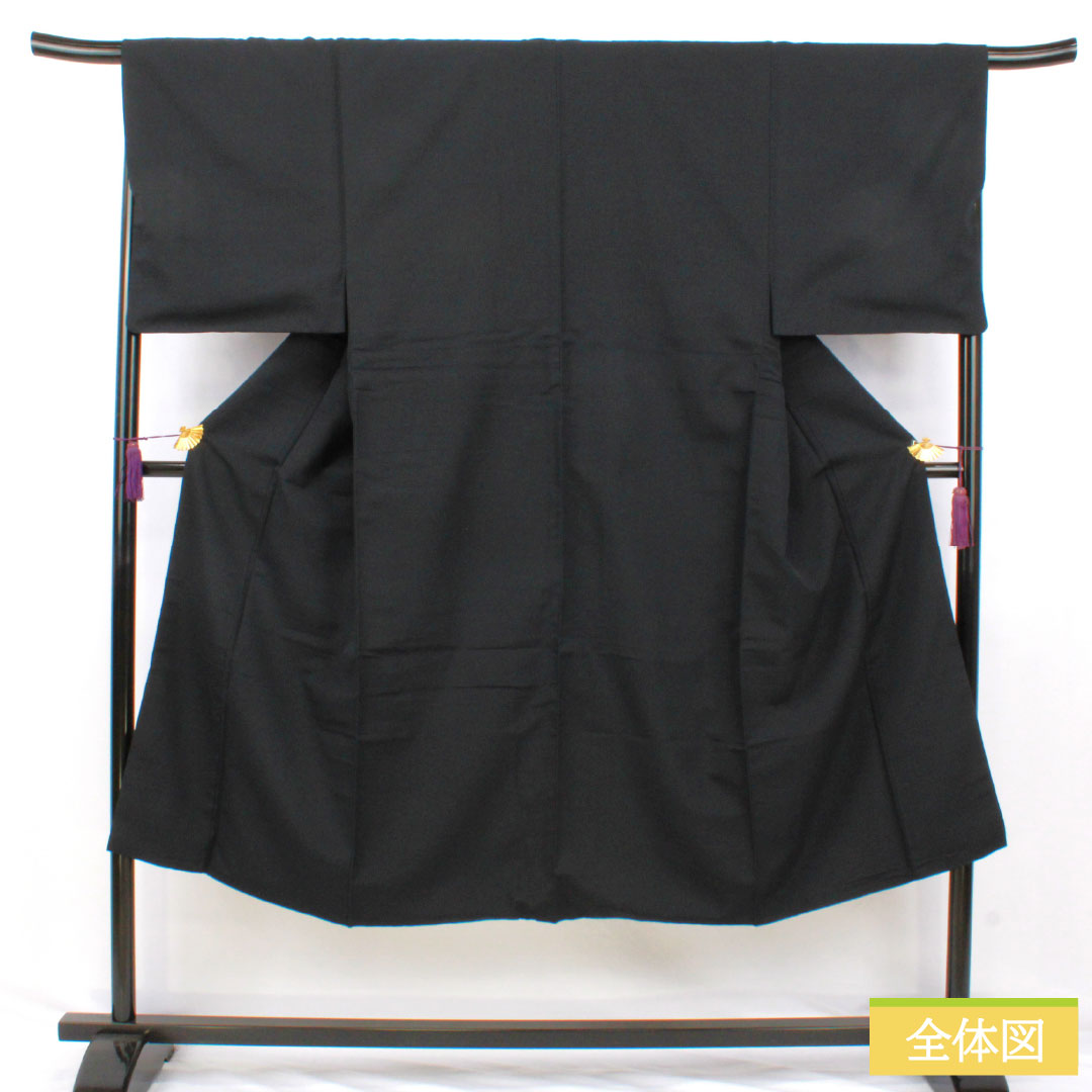 Men's silk S-rank kimono, length 140cm, sleeve length 69cm, plain tsumugi fabric, lined, navy blue, product number 1119001822418