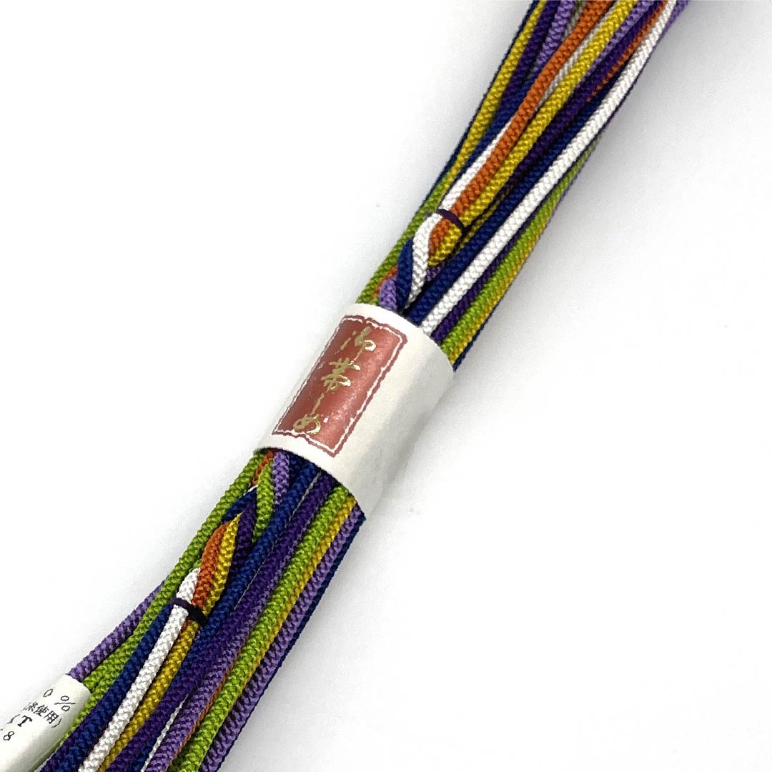 (Like new) Pure silk obijime (sash band), S-rank, colorful and stylish, with twisted tassels, approximately 159cm long and 1.1cm wide, casual, gradient finish. Product number: 1135004932399