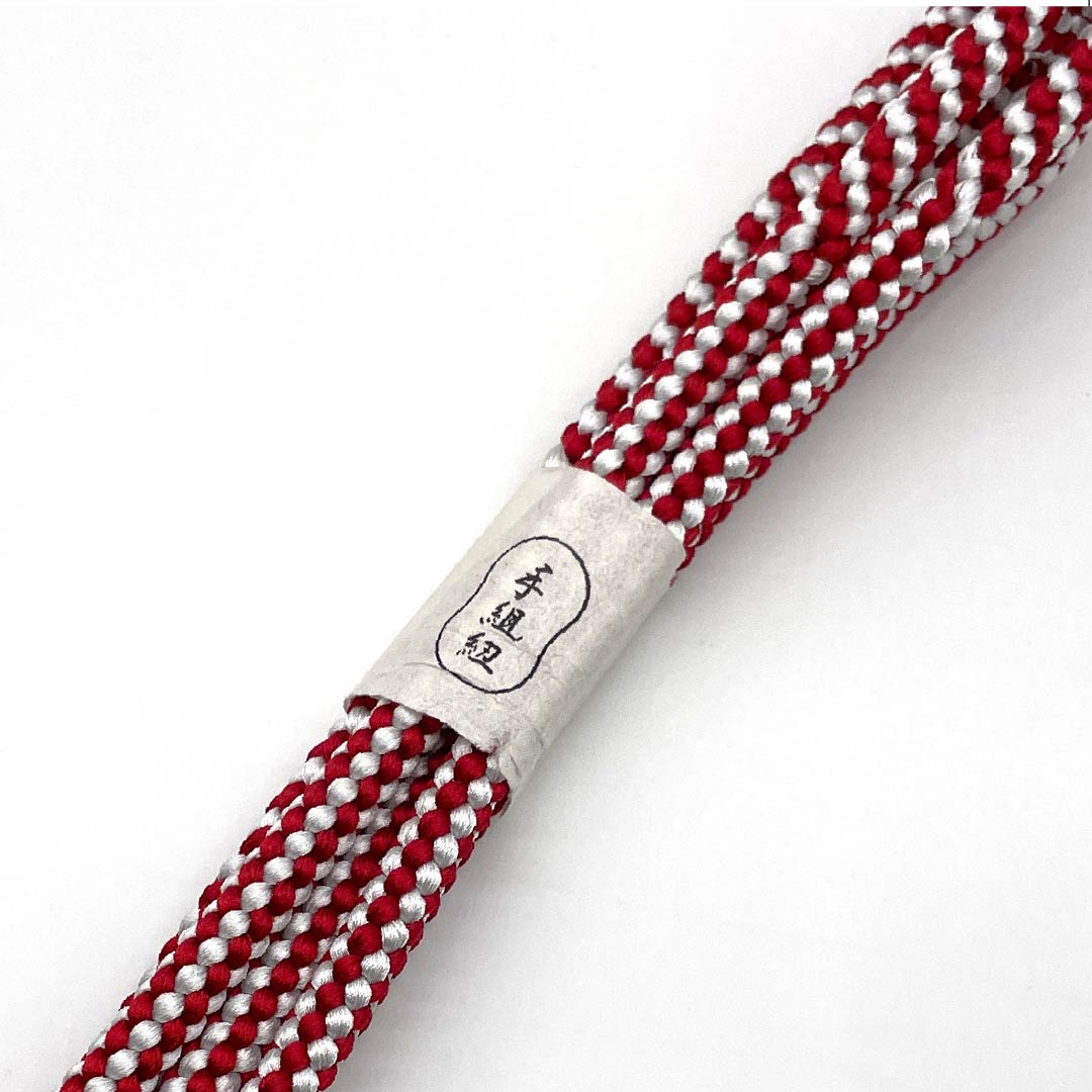 (Like new) Silk Obijime (Sash Band) - New Rank - Round Braid - Two-Tone - Length: Approx. 158cm, Width: Approx. 0.8cm - Casual - Red - Item Number: 1135004361312