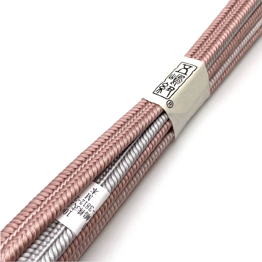 (New old stock) Obijime (belt fastener) Pure silk quarter-length cord, imitation peach color (fake peach color), Goshima cord, Edo braid, new old stock, length approx. 168cm, width approx. 1.2cm, casual, S rank, pink, 1135000892913