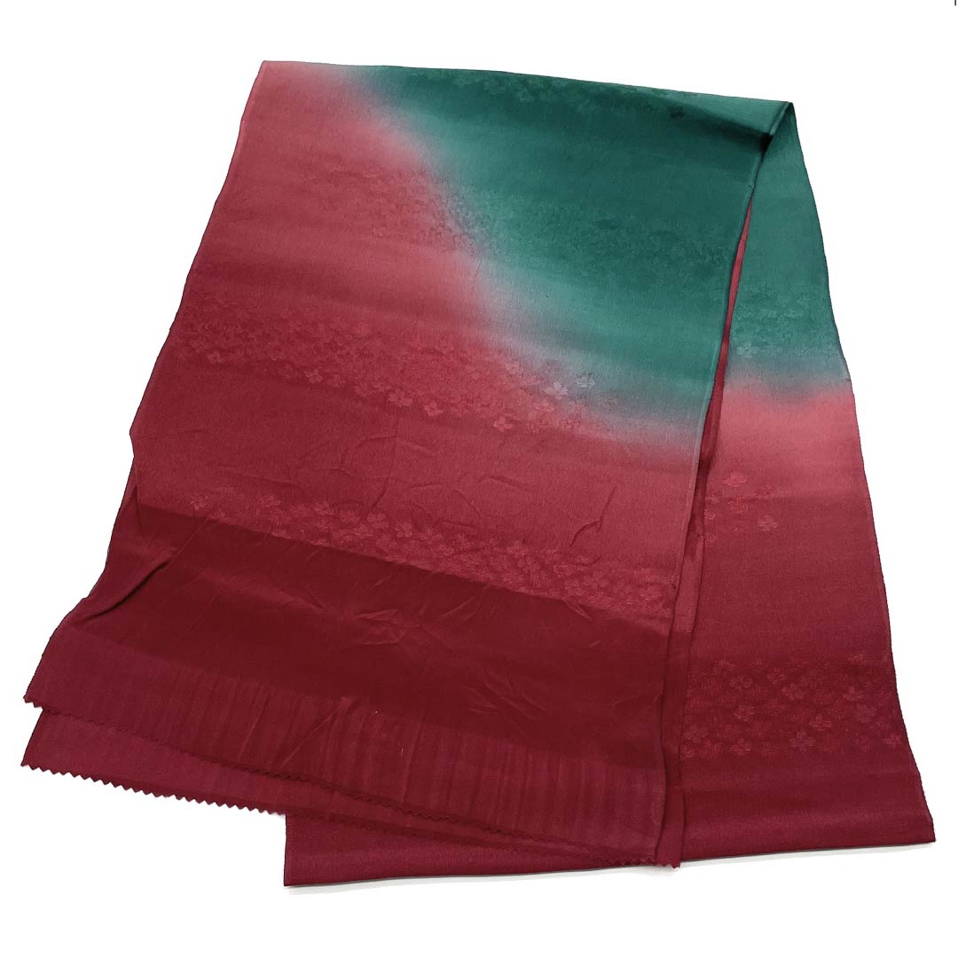Obiage, pure silk, semi-formal, deep purple, deep indigo, floral pattern, length 180cm, width 30cm, S rank, red, 1136000582912