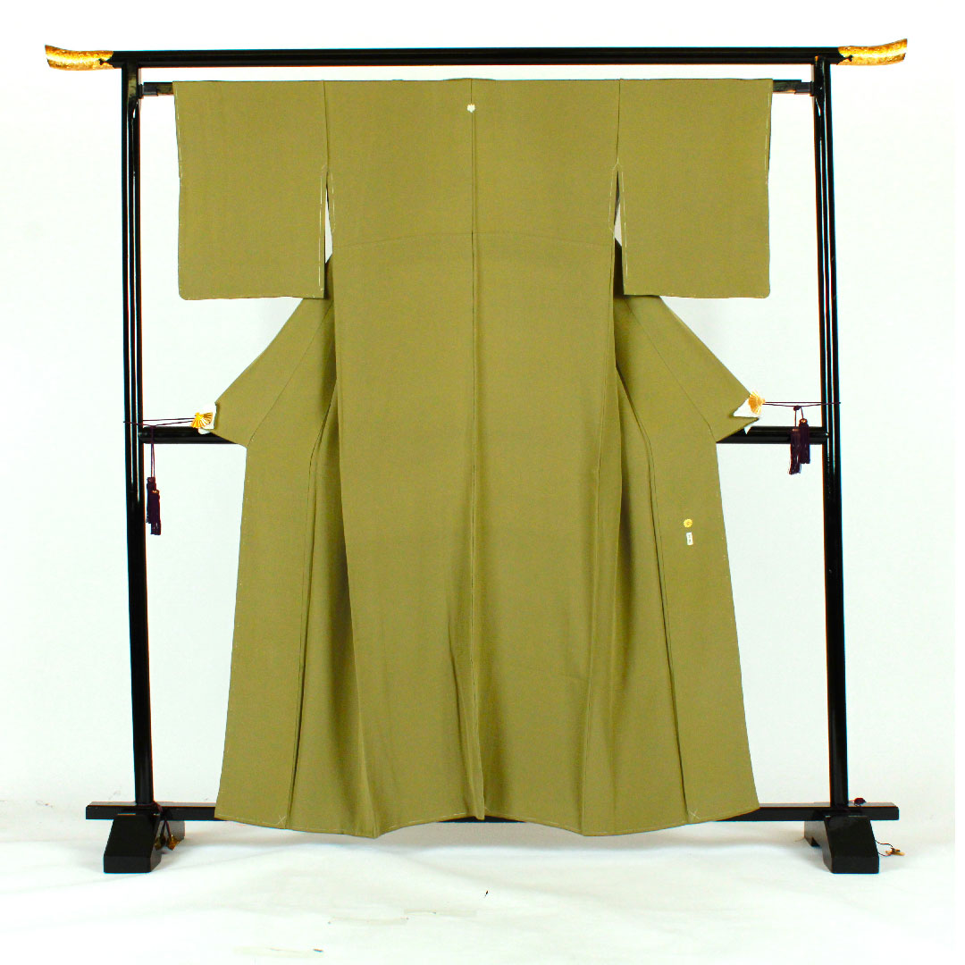 色無地 作家物 五三桐  身丈159.5cm 裄丈63.5cm 袷  正絹 Sランク 緑系 1114000432319