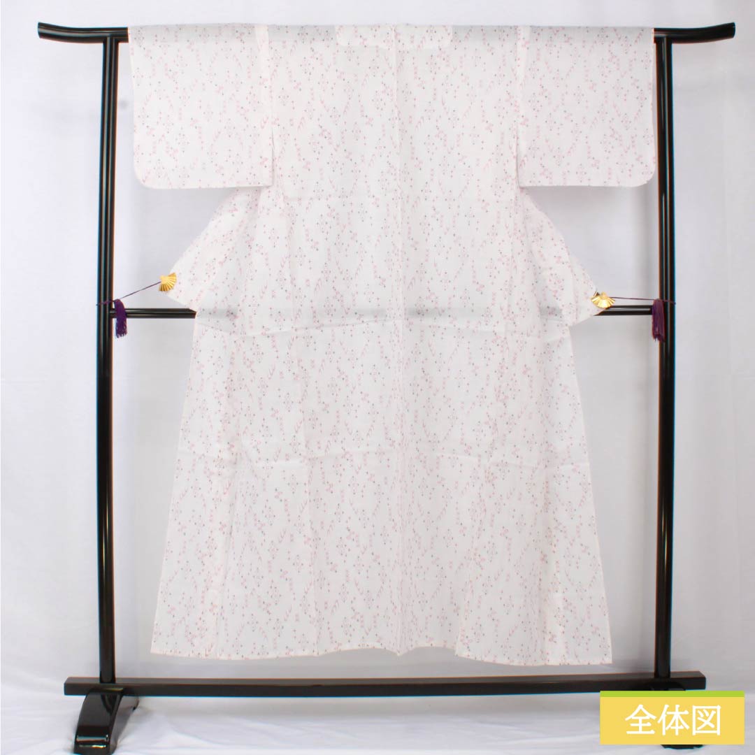 Yukata 65% Polyester, 35% Cotton Length 148cm Sleeve length 62.5cm A rank Single layer White Kasuri style 1118005433111