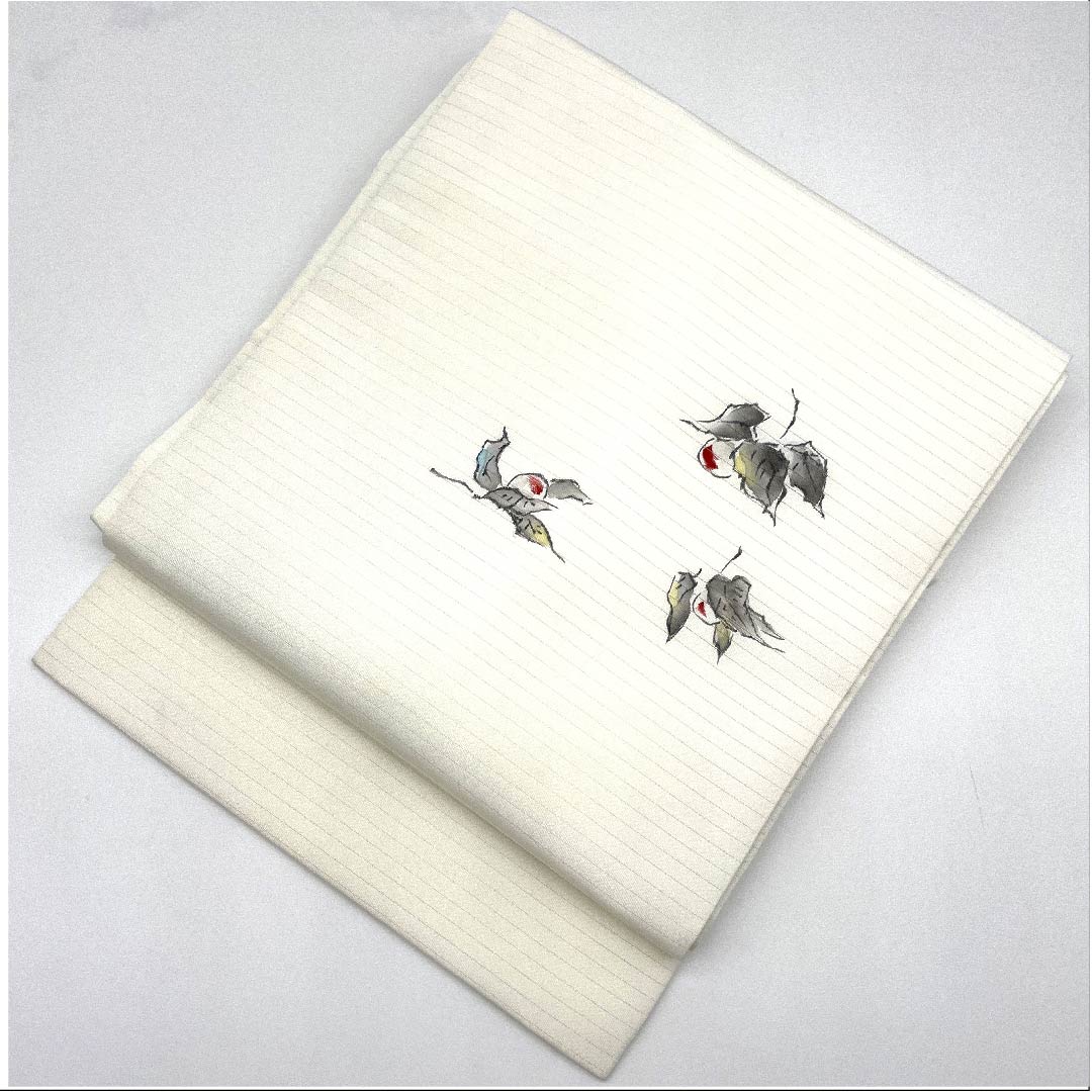 Nagoya obi, white, summer obi, silk, abstract pattern, dyed obi, obi length 356.5cm, pure silk, A rank, point pattern, casual, white, 1124004303311, Nagoya style