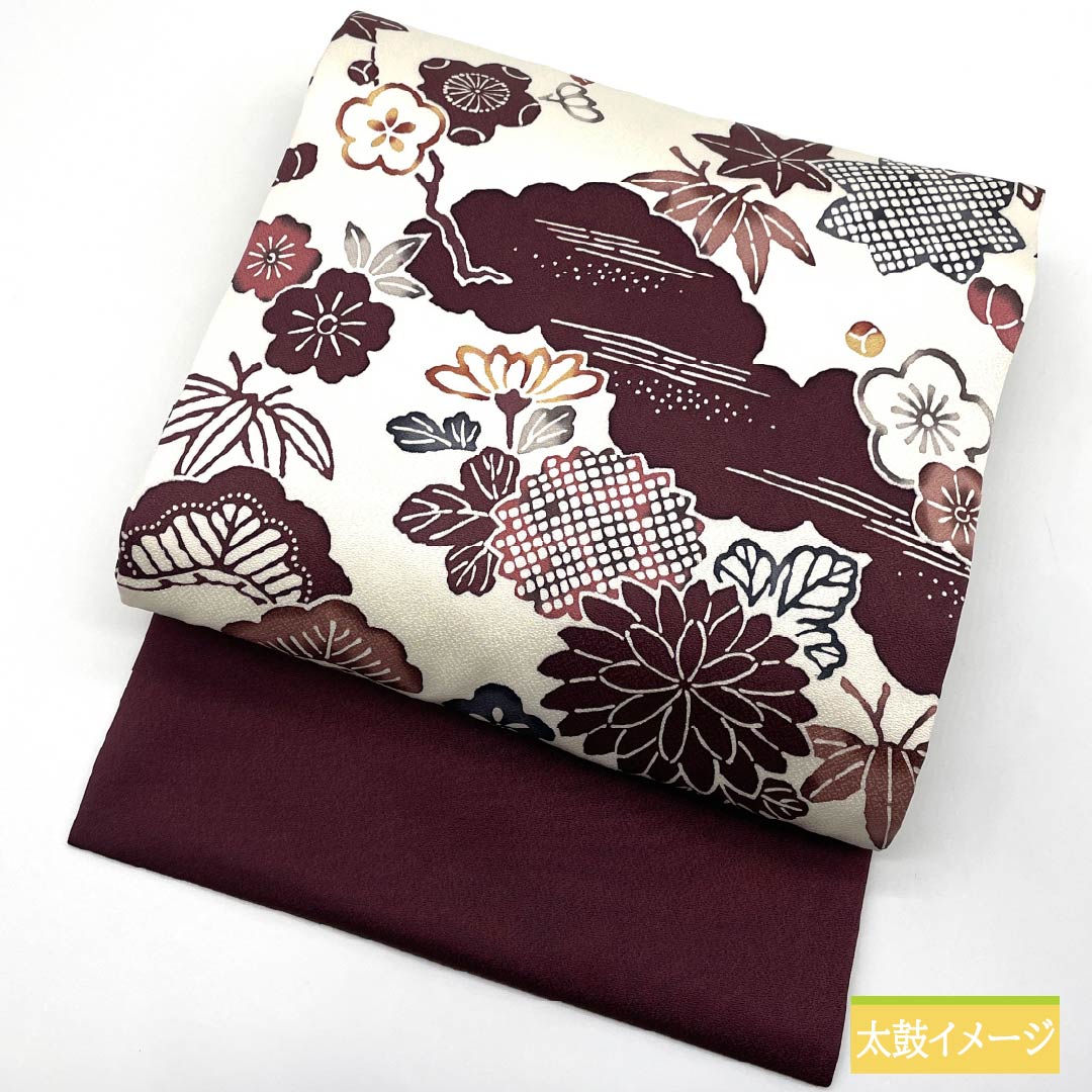 Nagoya obi, milky white, Kyoto Bingata, Bingata-style pattern, plum blossom, obi length 360cm, pure silk, S rank, full length, casual, white, 1124006542311, Nagoya style