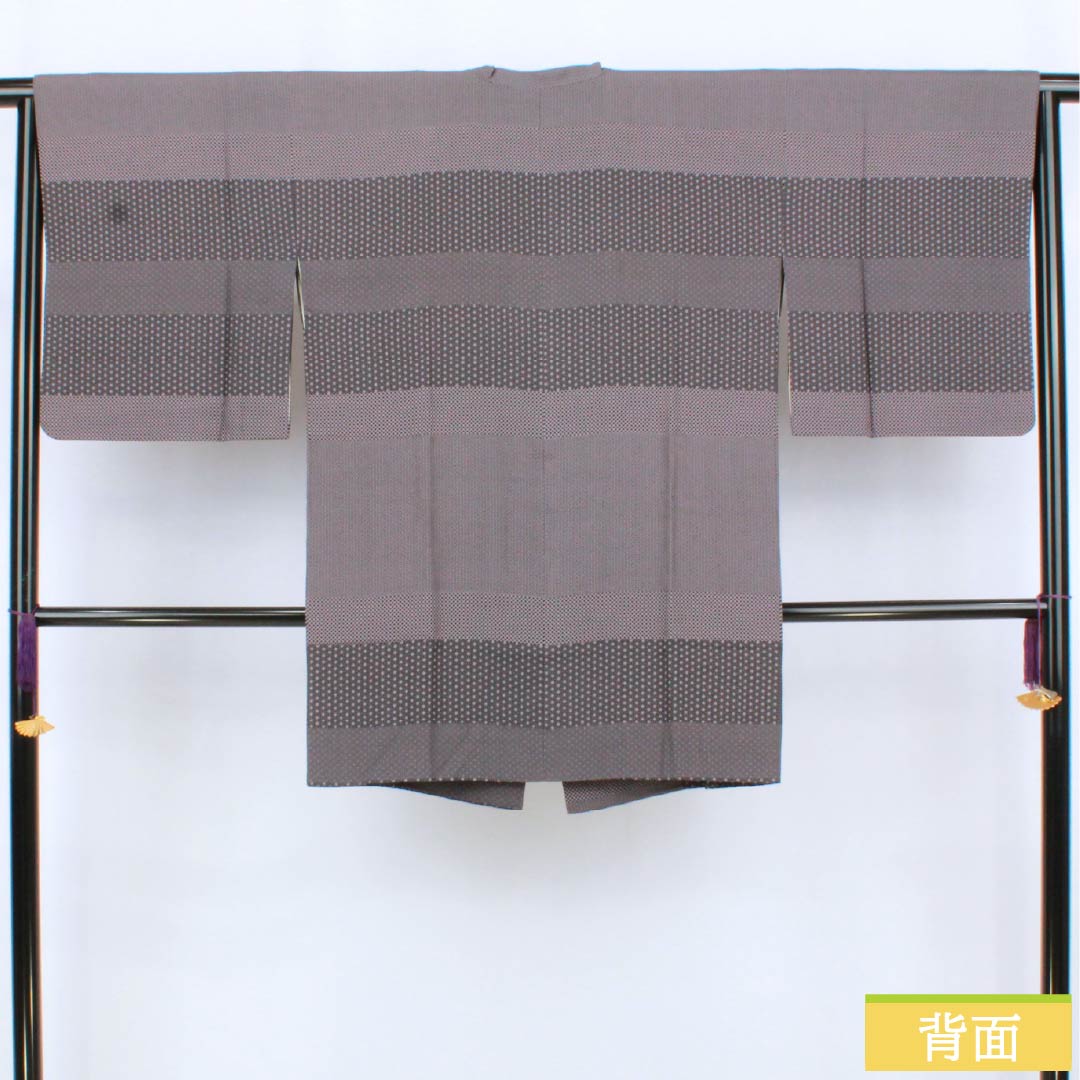道行コート 正絹 Aランク 身丈89cm 裄丈65cm 鳩羽色（はとばいろ） 江戸小紋 袷 紫系 1117001433920
