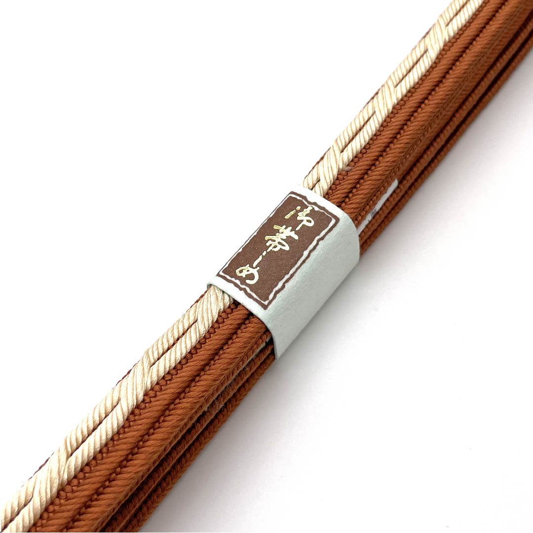 (New old stock) Obi-jime (belt fastener) made of pure silk, quarter-length string, birch color, new old stock, length approx. 165cm, width approx. 1.2cm, casual, S rank, brown, 1135001442914
