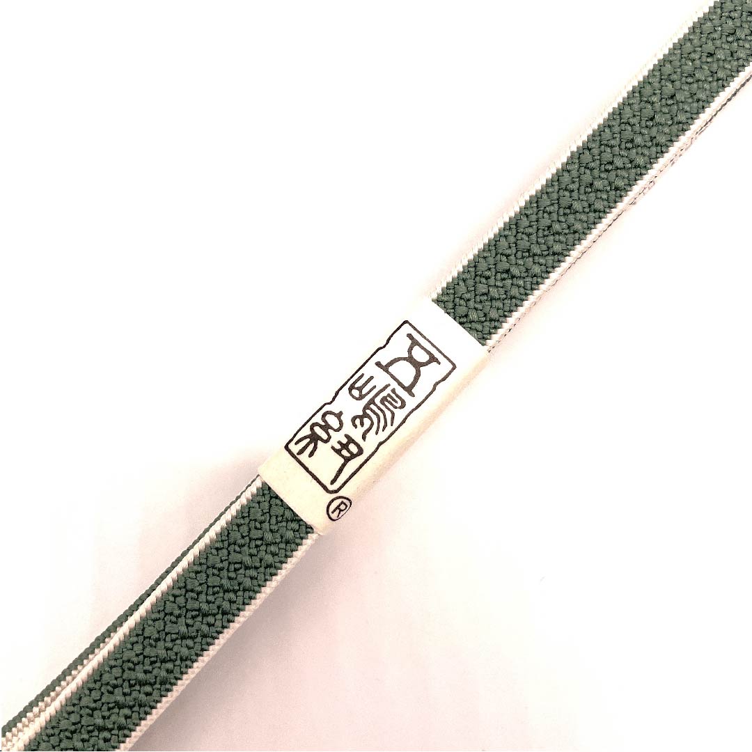 （新古品） 帯締め 正絹 三分紐 岩井茶色（いわいちゃいろ） 五嶋紐 新古品 長さ約135cm 幅約0.9cm カジュアル Sランク 緑系 1135000652319