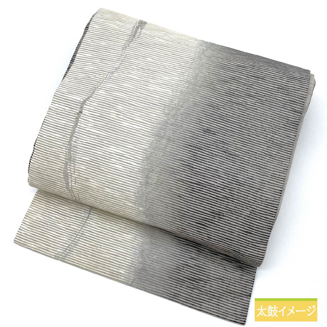 Nagoya obi, pure silk, off-white, abstract pattern, obi length 370cm, A rank, point pattern, semi-formal, gradation style, 1124006733399, Nagoya style