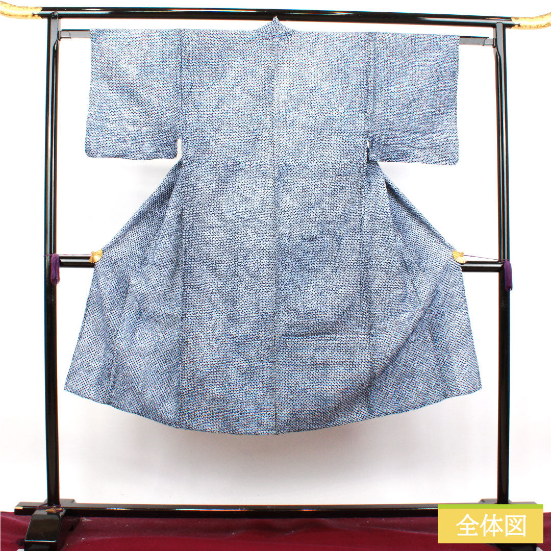 メンズ浴衣 木綿 身丈130cm 裄丈61cm Sランク 単衣 紺系 濃紺色（のうこんいろ） 有松絞り 1118004982318