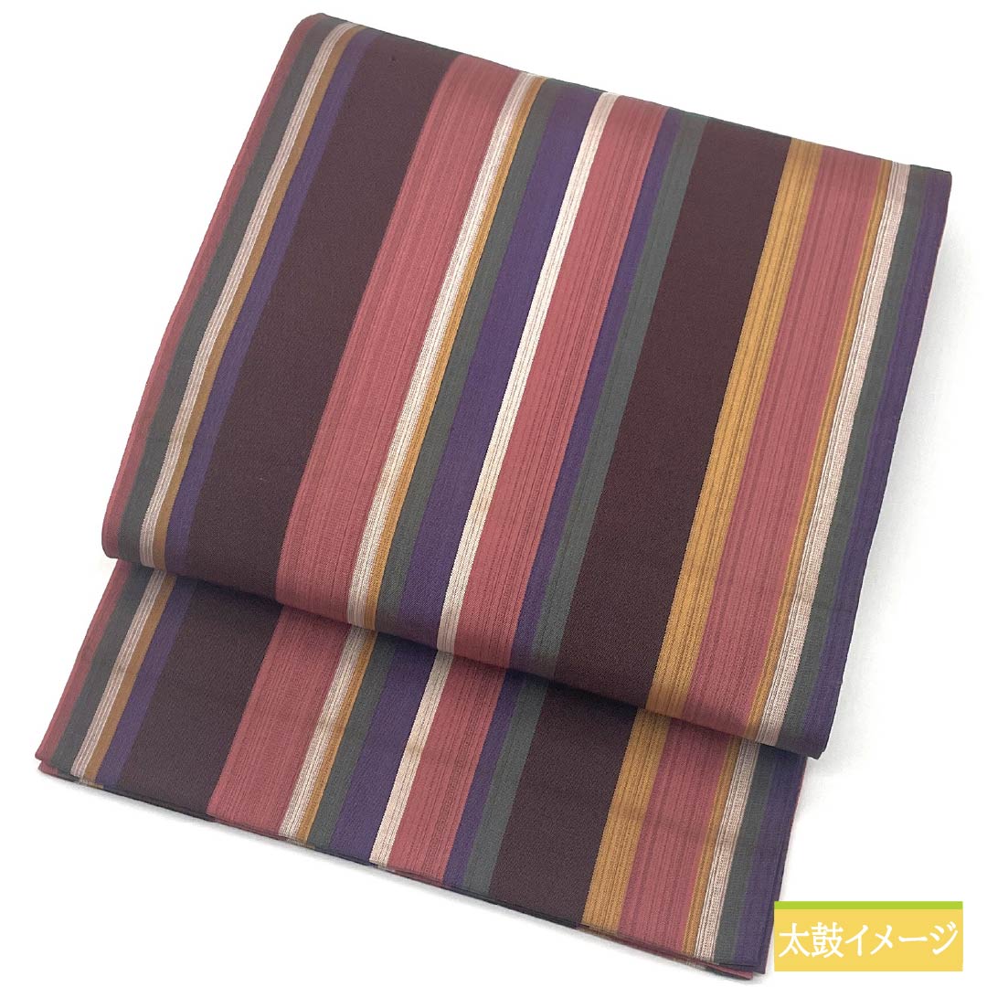 Fukuro Obi (Sash), Pure Silk, Grade A, Striped, 440cm Long, Full Length, Casual, Gradient Pattern, 1123015403399