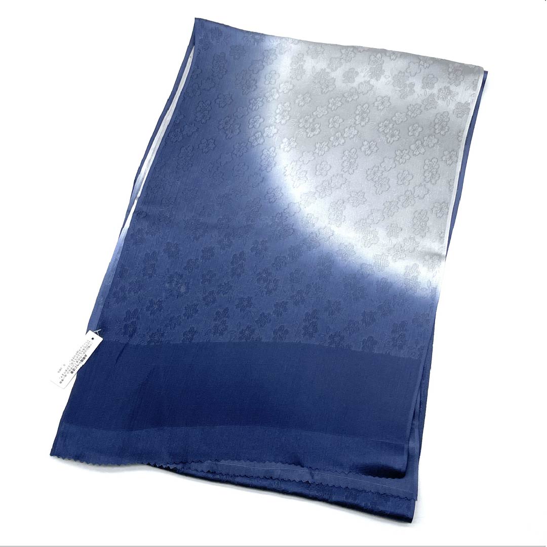 Obiage Silk S Rank Semi-formal Meishoku Cherry Blossoms Length approx. 178cm Width approx. 28cm Blue 1136004102917