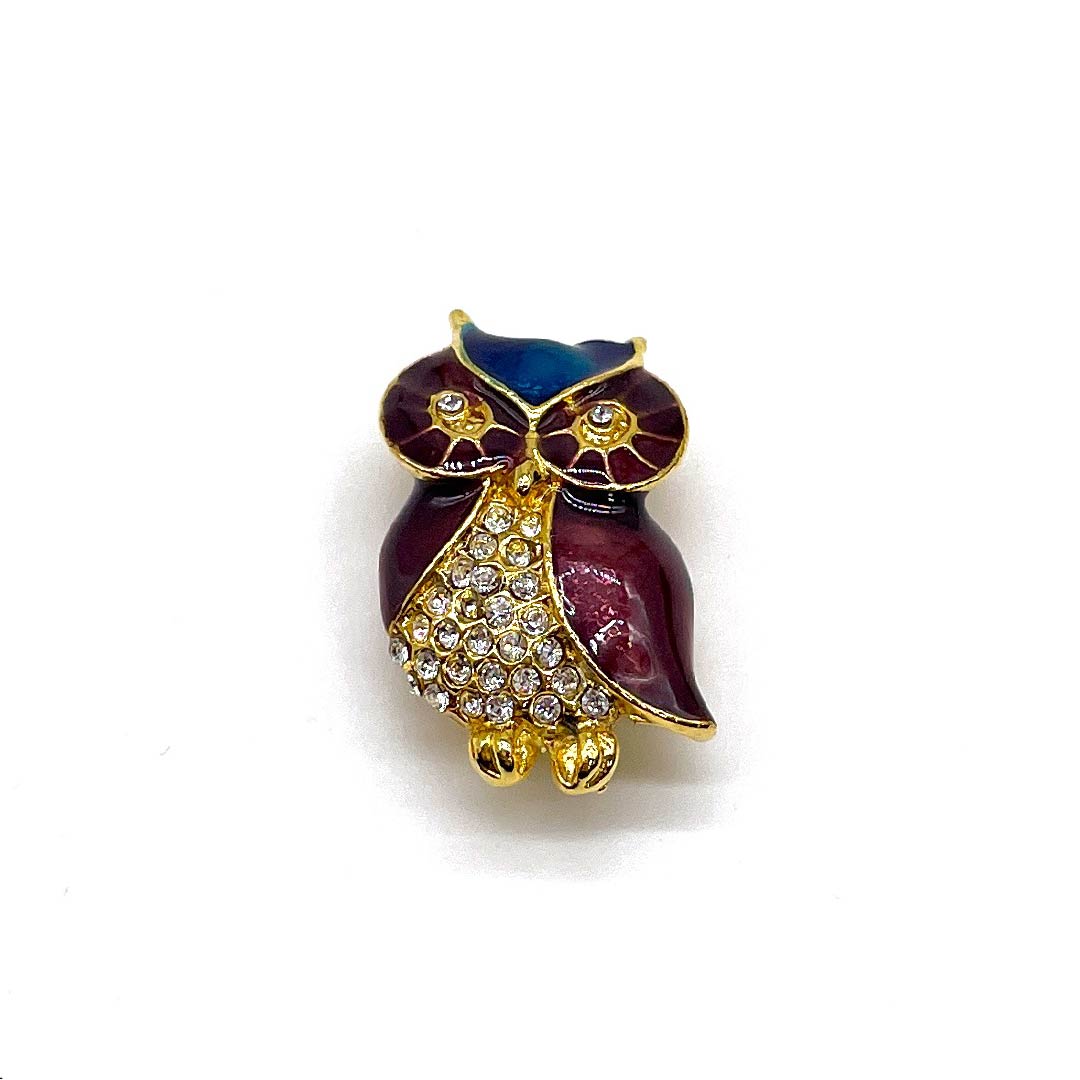 （新古品） 帯留め その他 カジュアル 深蘇芳色（ふかきすおういろ） ホワイトメタル フクロウ 鳥 長さ約3cm 幅約2cm  Sランク 茶系 1137000802914