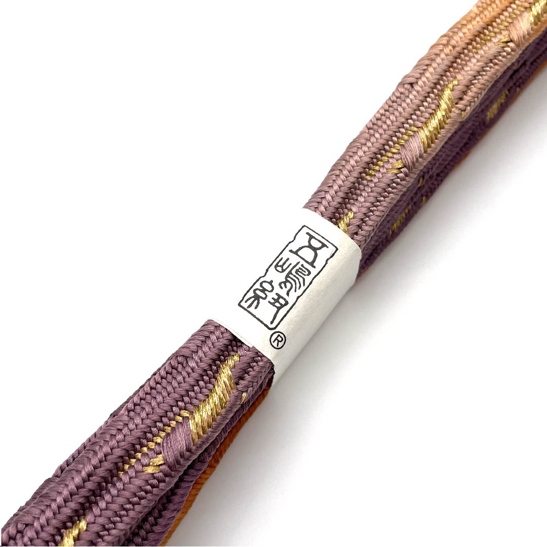(New old stock) Obijime (belt tying) Pure silk quarter-length cord Ancient purple (Kodaimurasakiiro) Goshima cord Edo braid Metallic thread used Length approx. 162cm Width approx. 1.5cm Semi-formal S rank Purple 1135001572920
