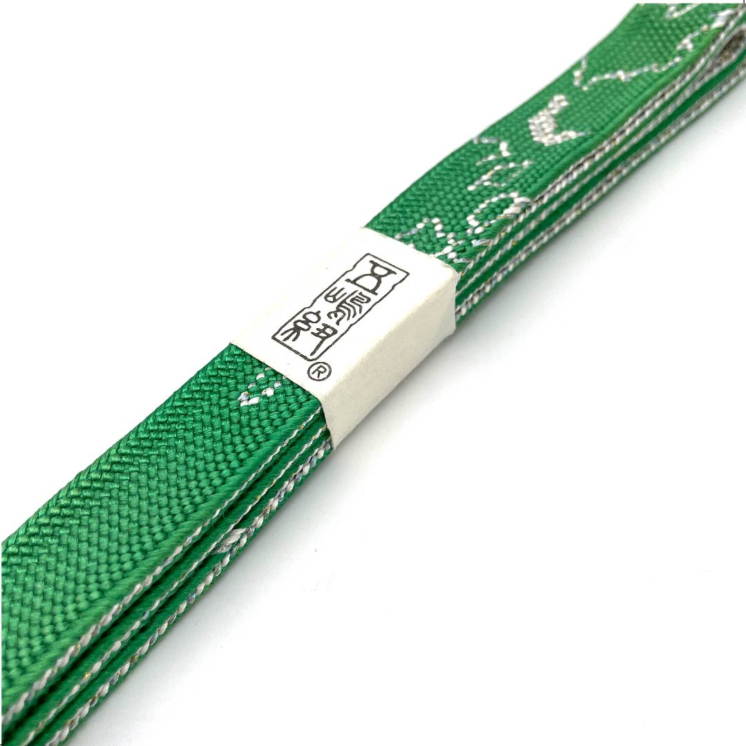 (New old stock) Obi-jime (belt fastener) made of pure silk, quarter-length cord, grass green color (souryokushokuiro), Goshima-himo, Edo-kumihimo, new old stock, length approx. 168cm, width approx. 1.7cm, casual, S rank, green, 1135002982319
