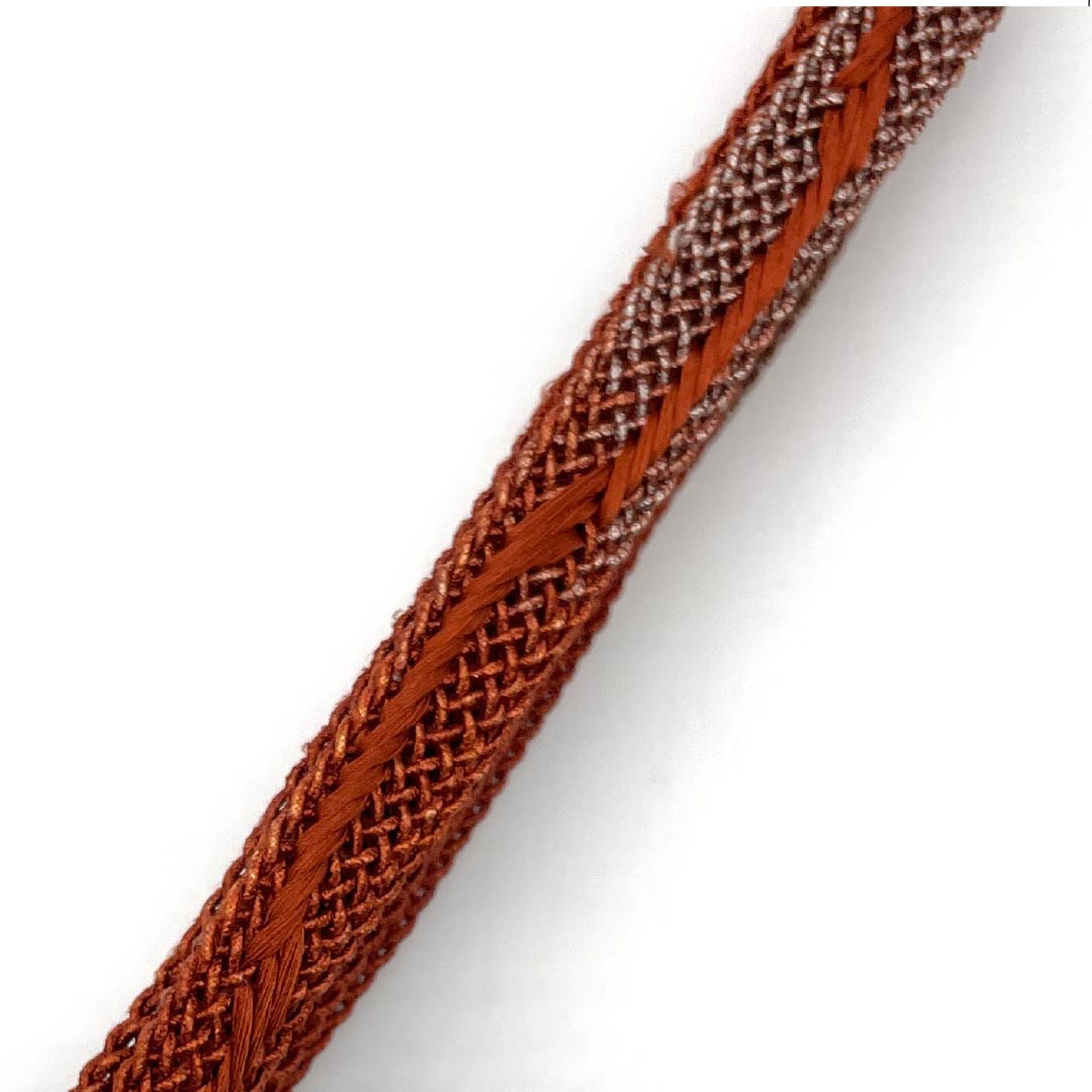 S-Rank Silk Obijime (Sash Band) - Copper-Colored (Shakudo-Iro) - Summer Style - Length: Approx. 165.5cm, Width: Approx. 1.5cm - Casual - Brown - Product Number: 1135004762314